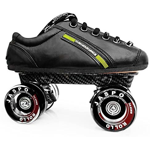 jaspo pro Hyper Quad Shoe Skates (7 UK(Foot Length 26.5 cms), Black)