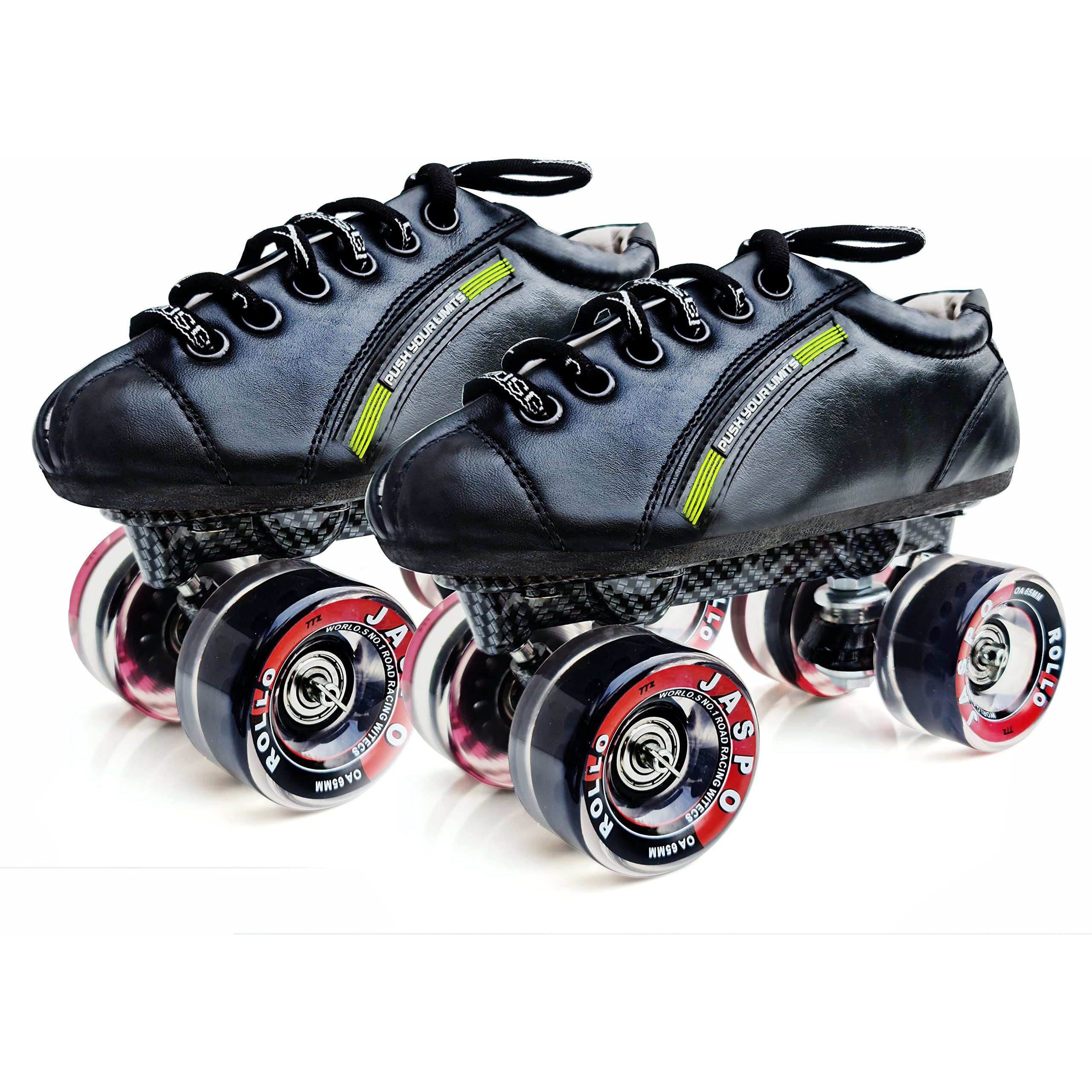 Jaspo Hyper-X Red-Black Intact Shoe Skate Combo(Shoe Skate+ Knee Guard+ Elbow Guard+ Helmet+ Bag) (3 UK (Foot Length 23.5 cms)