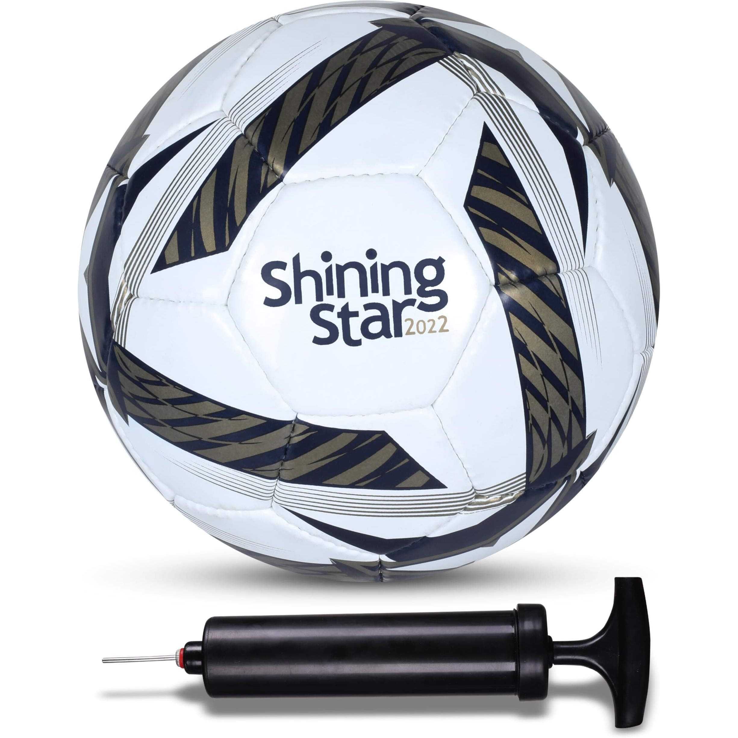 Nivia Combo Shining Star Football (Black & White, Size - 5) with Ball Pump