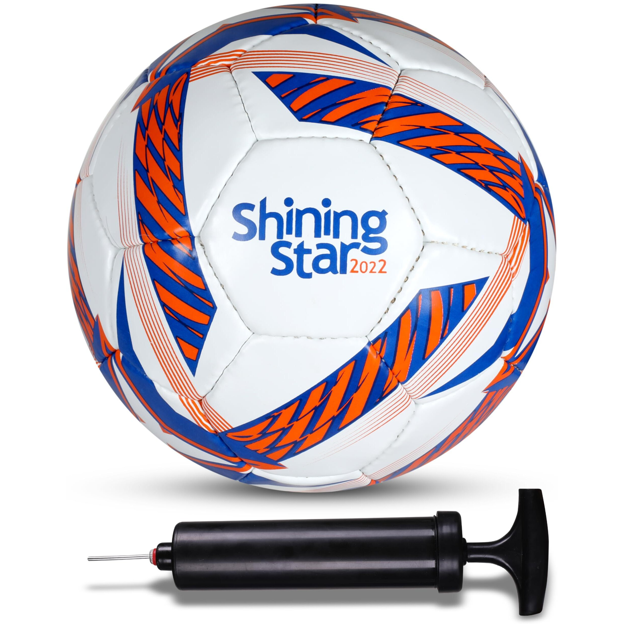 Nivia Combo Shining Star Football (Orange, Size - 5) with Ball Pump