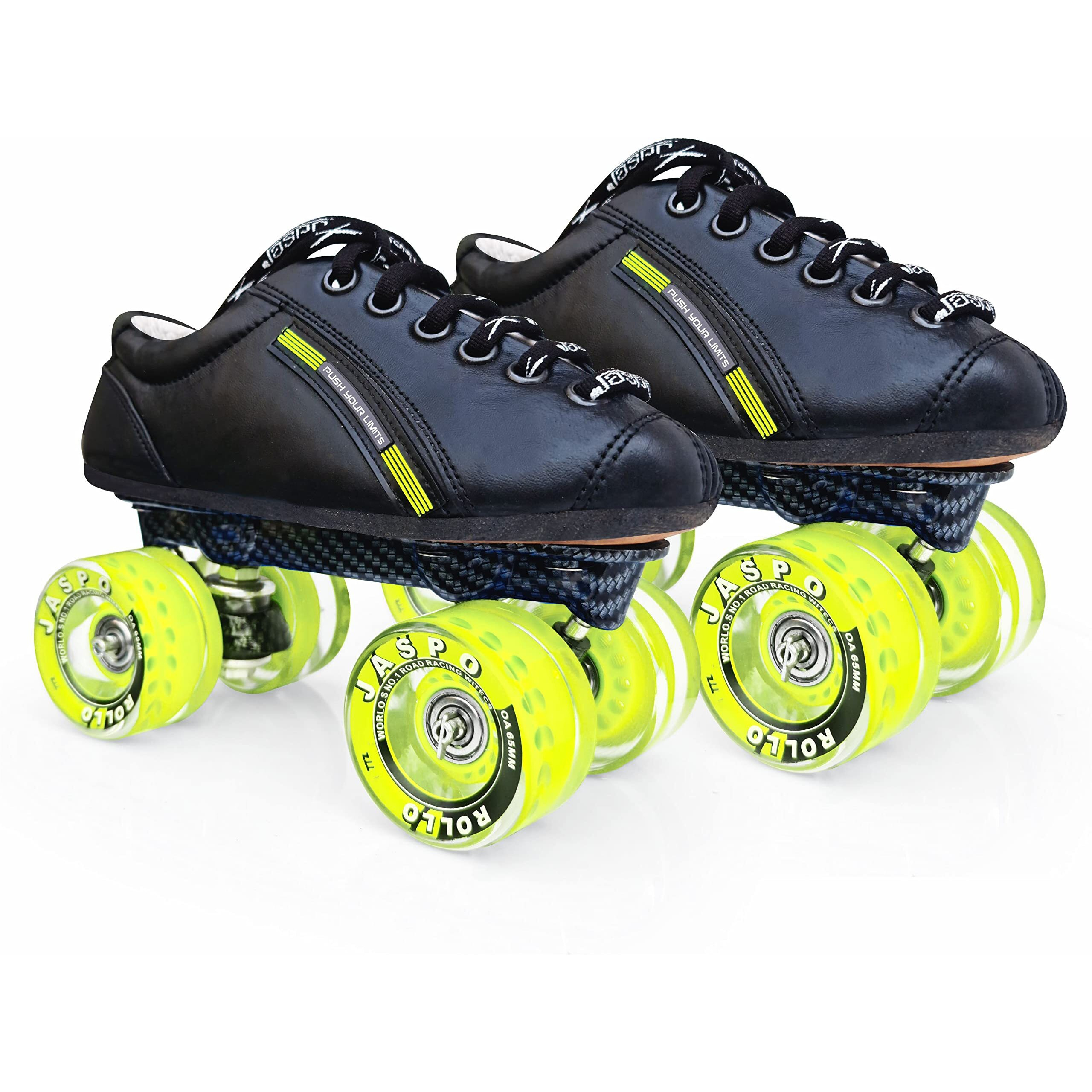 jaspo pro Hyper Quad Shoe Skates (5 UK(Foot Length 25 cms), Yellow)