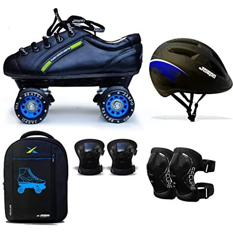 Jaspo Hail Stone Intact Shoe Skate combo (shoe skates+ helmet+knee+elbow+bag) (For age group 9-10 years)