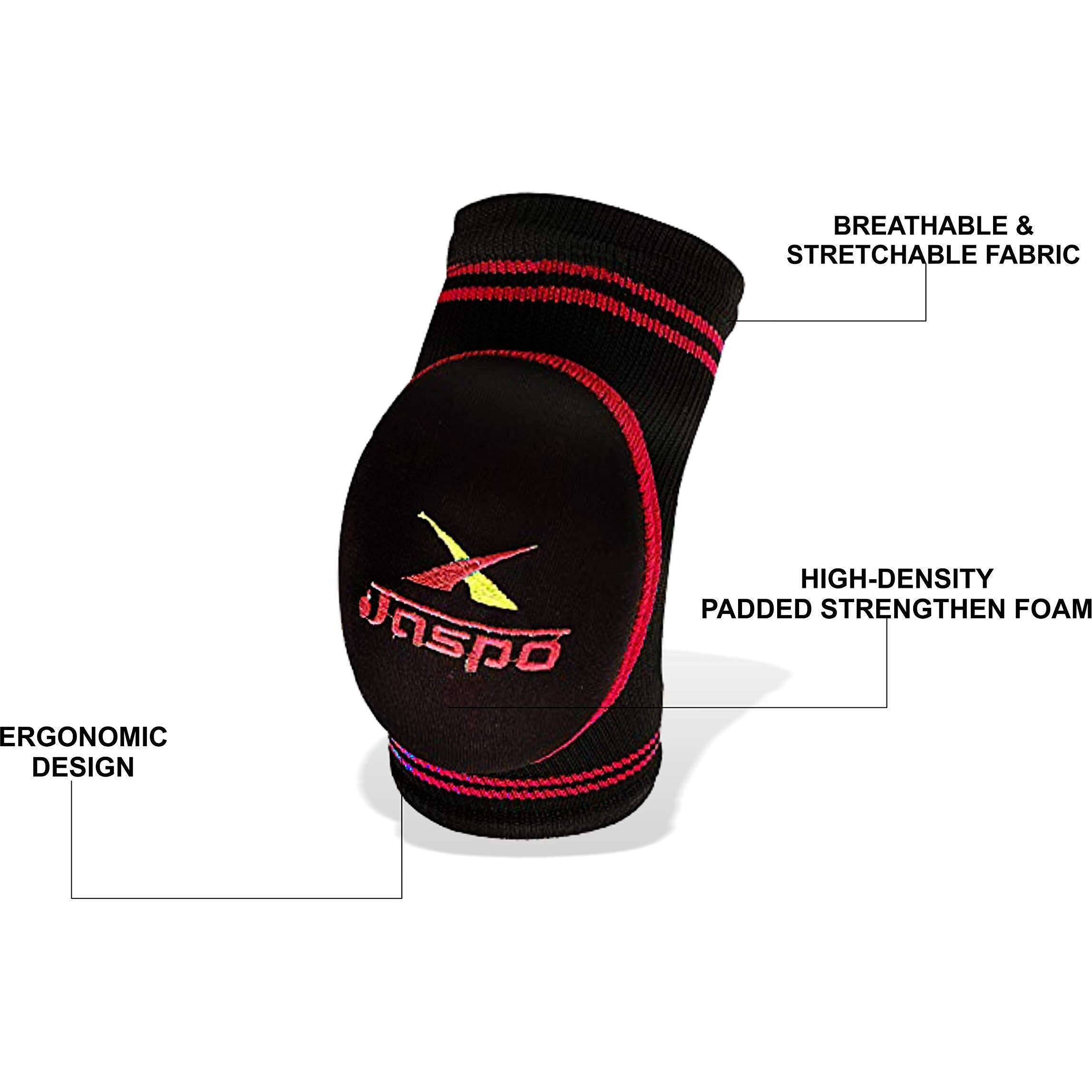 jaspo foam Protective 4 Safe Guards for Knee, Elbow (Large, red)
