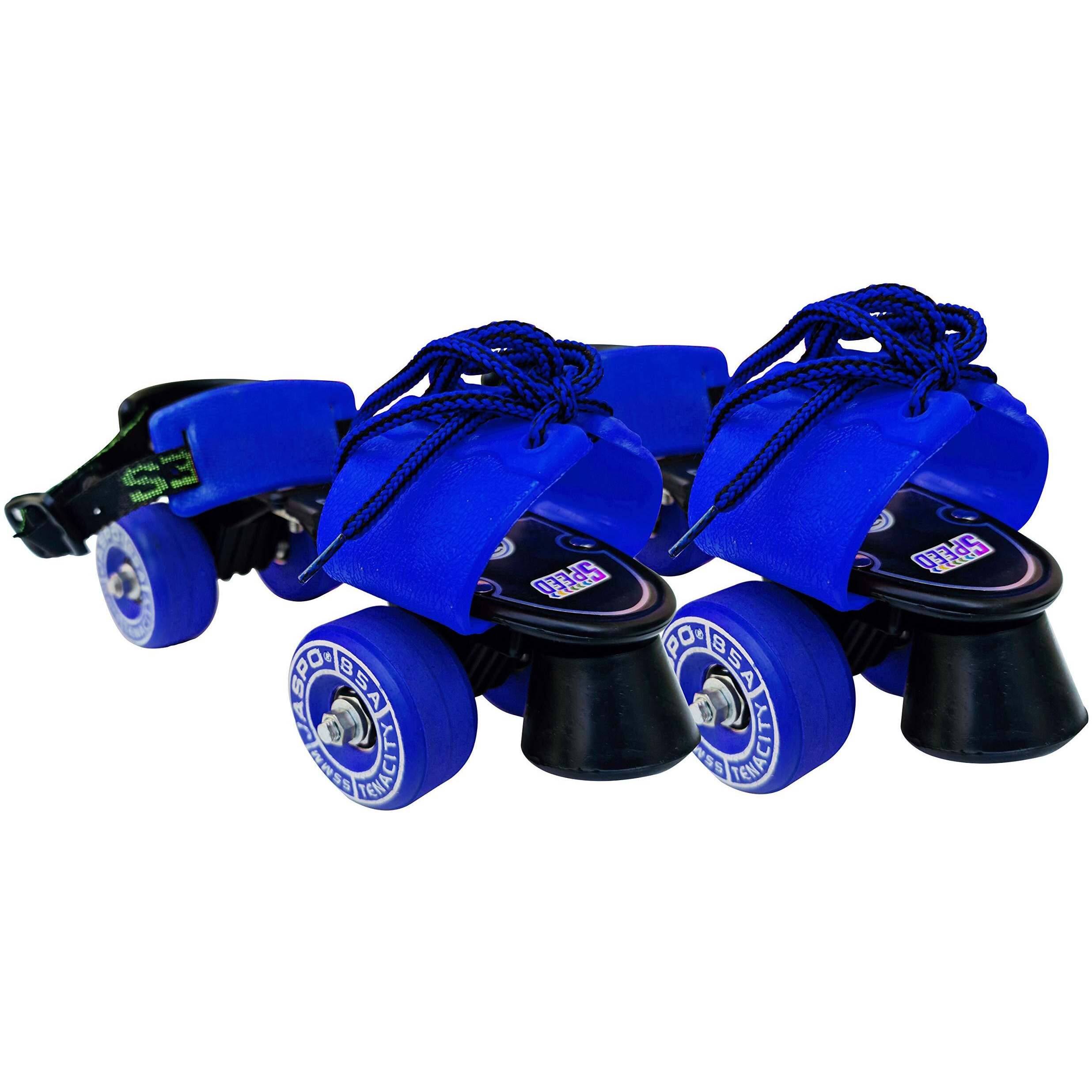 Jaspo Baby Tenacity Adjustable Rubber Wheel Skates for Junior (Baby Tenacity, Blue)