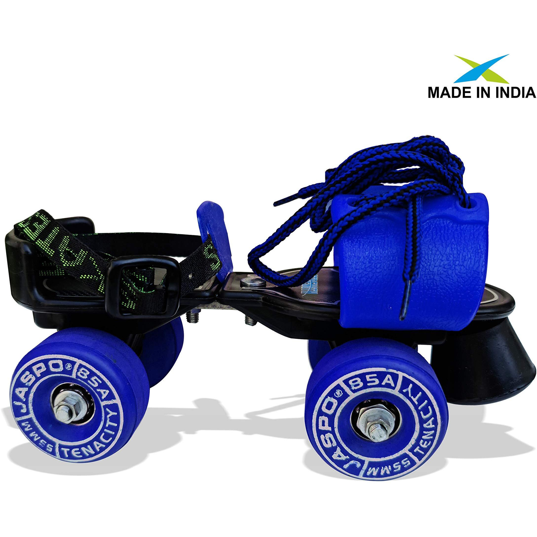 Jaspo Baby Tenacity Adjustable Rubber Wheel Skates for Junior (Baby Tenacity, Blue)
