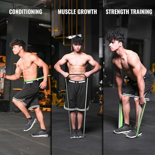 SLOVIC Dual Color Heavy Resistance Band (Green & Grey) for Workout Set Exercise & Stretching Pull Up Bands for Home Exercise Toning Loop Bands for Gym Men & Women Resistance Bands (with Door Anchor)