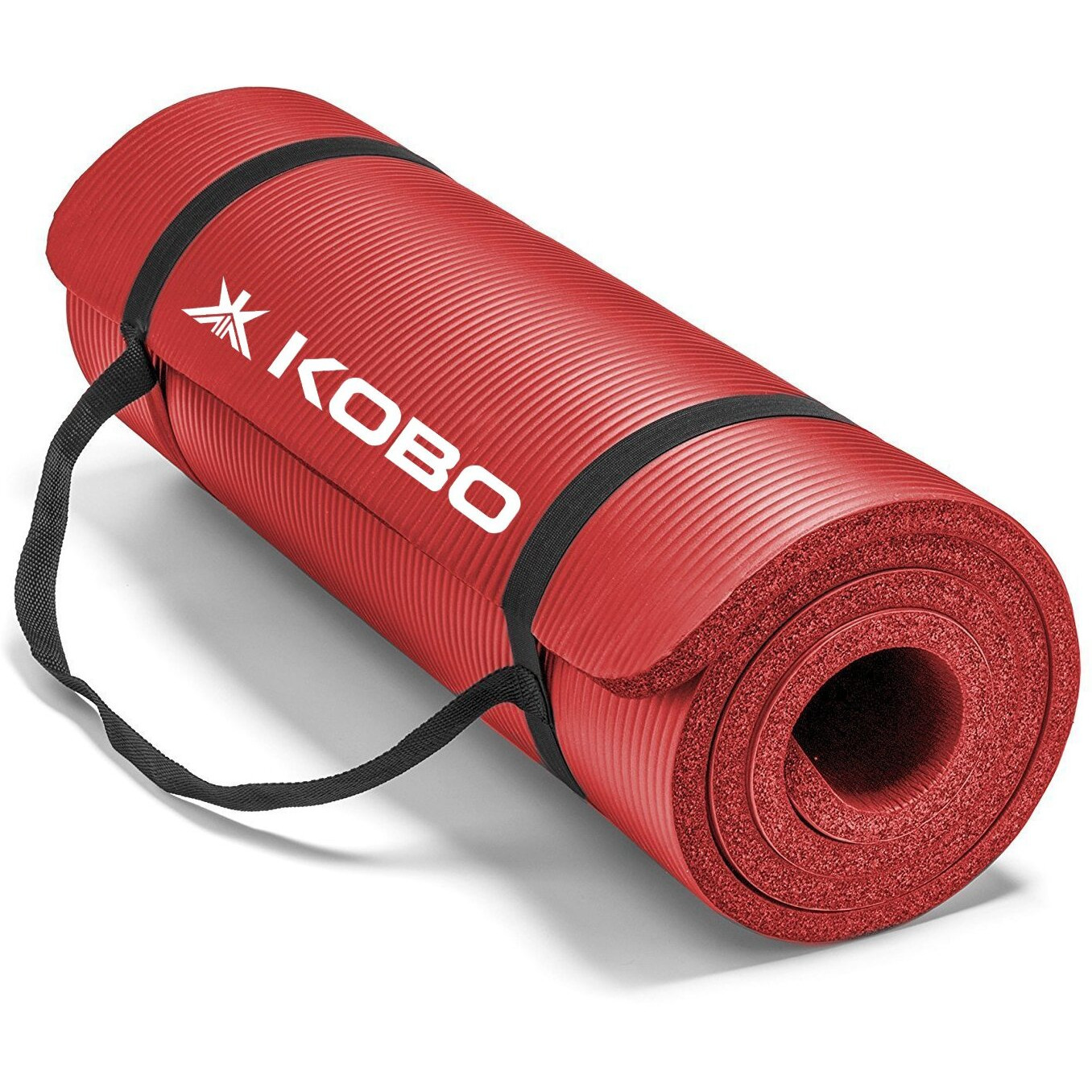 Kobo AC-59 Rubber NBR Yoga Mat, 8mm (Red)
