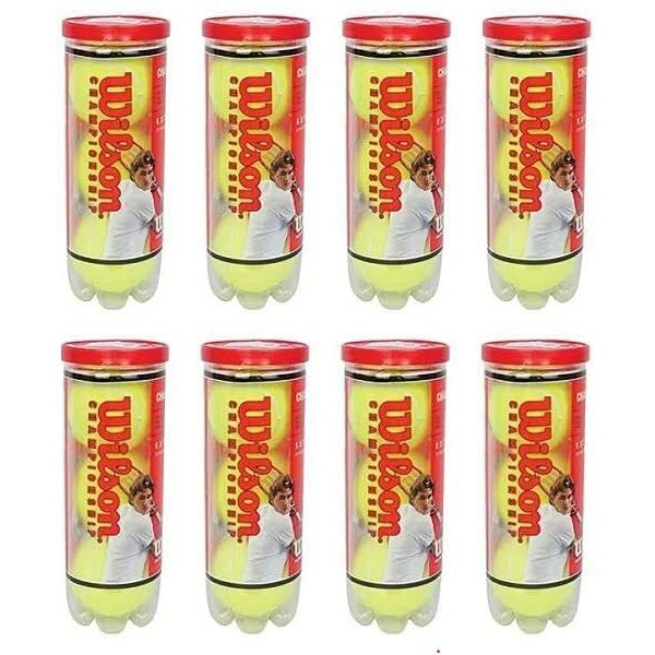 Wilson Championship Synthetic Tennis Balls, |8 Can|24 Balls(3 Balls Can) (Yellow)