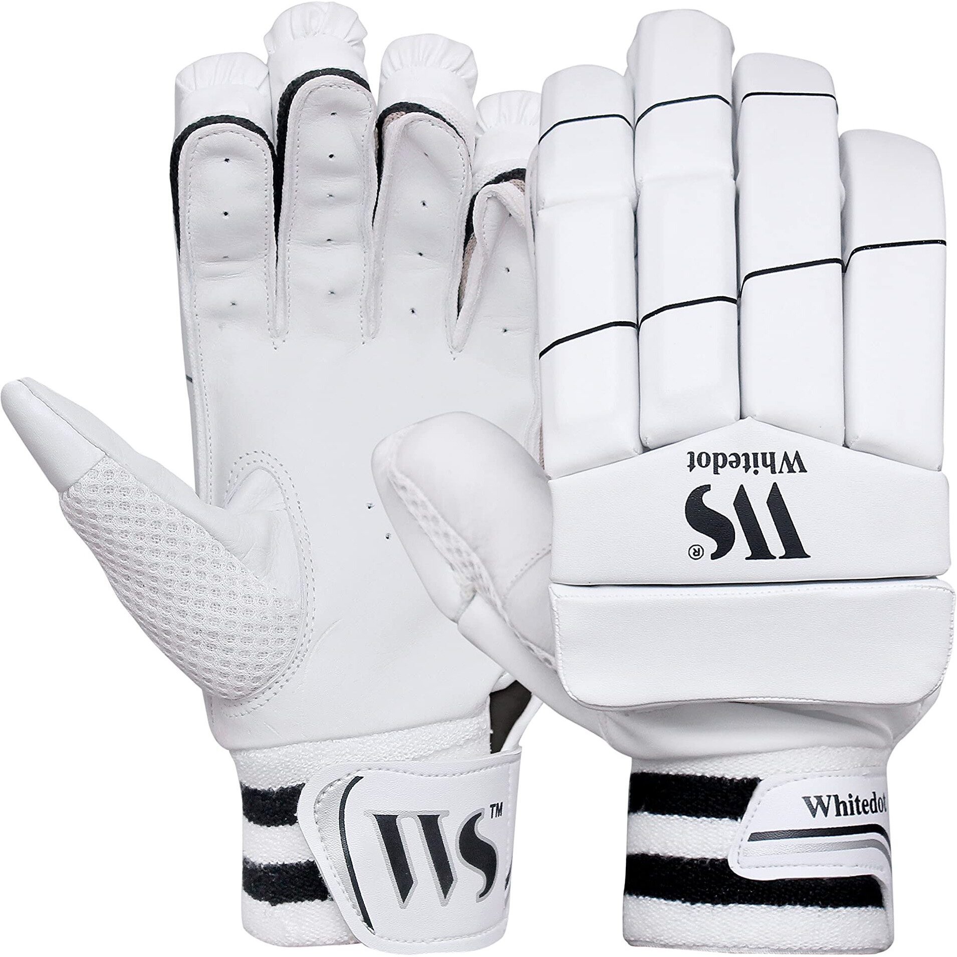 Whitedot Eleanor Cricket Batting Gloves||Suitable for Mens|Adult|Large Left Hand||White