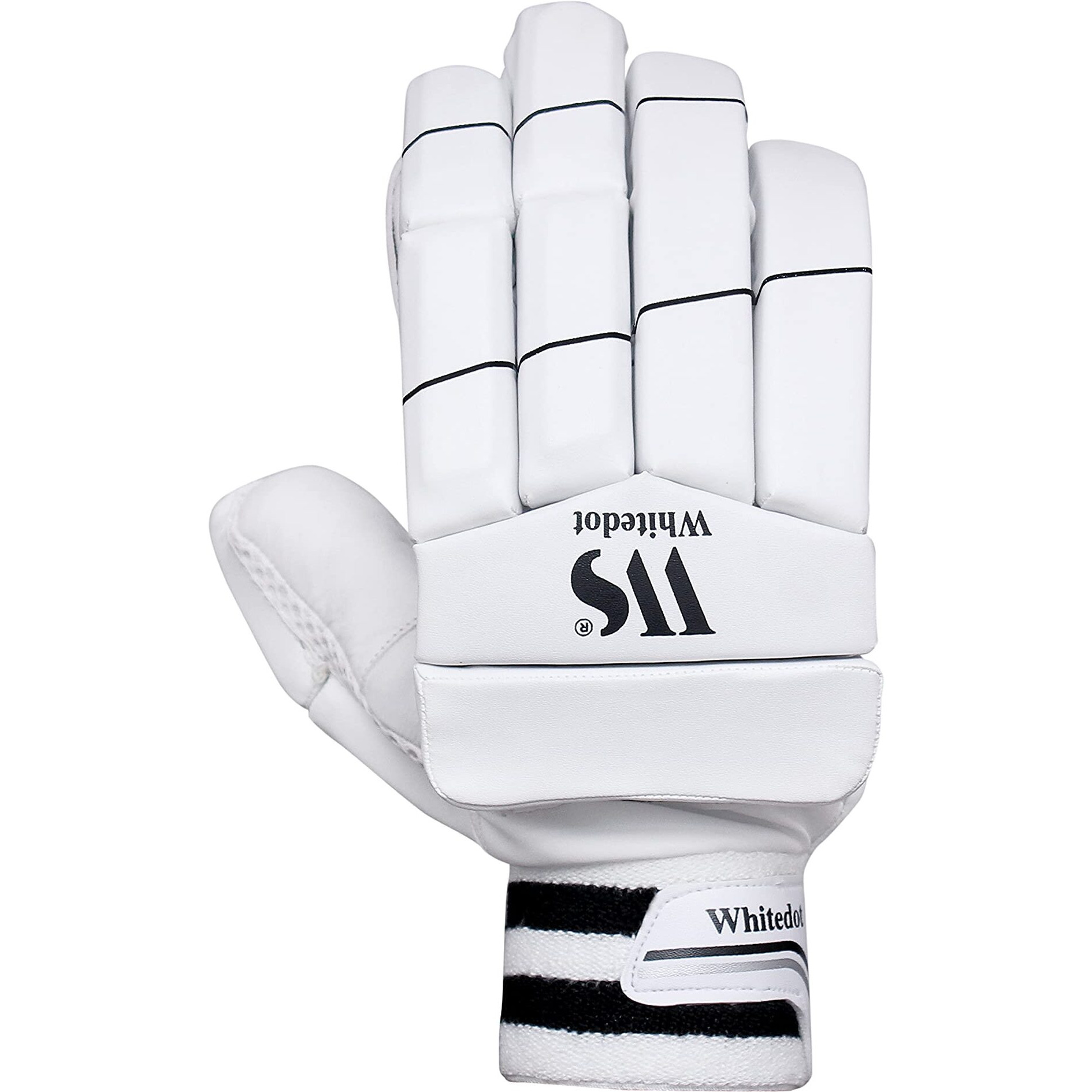 Whitedot Eleanor Cricket Batting Gloves||Suitable for Mens|Adult|Large Left Hand||White