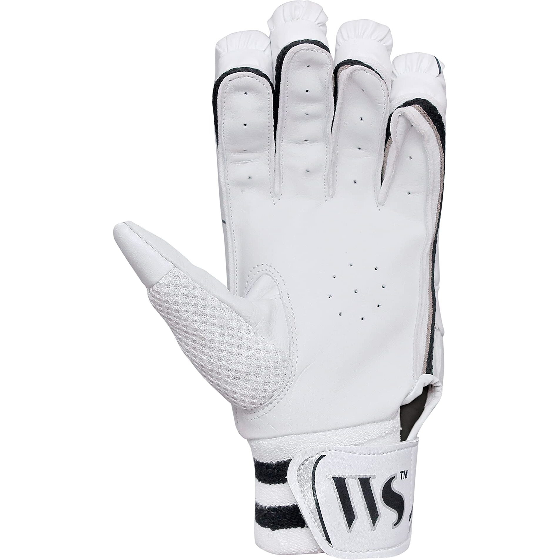 Whitedot Eleanor Cricket Batting Gloves||Suitable for Mens|Adult|Large Left Hand||White
