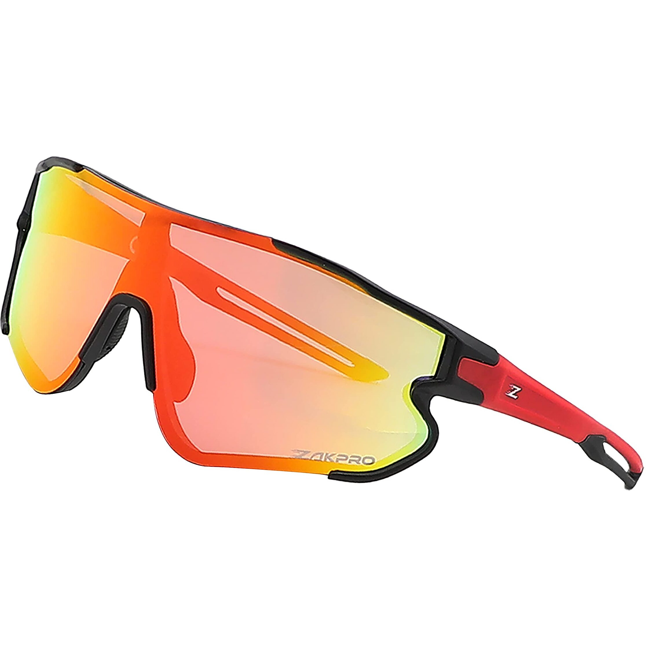 ZAKPRO Unisex Professional Outdoor Sports Cycling Polarized Coloured Riding Sunglasses UV Protected with Myopia TR90 Quality Frame Bright Red (Large)