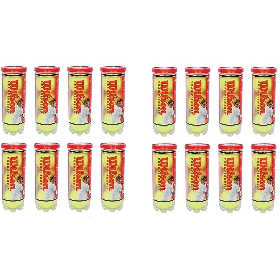 Wilson Championship Synthetic Tennis Balls, |16 Can|48 Balls(3 Balls Can) (Yellow)