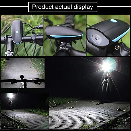 Outdazzle 2-in-1 Rechargeable - Cycle Light (3 Modes) - Cycle Light and Horn Cycle Lights Rechargeable Waterproof (140 dB) - Cycle Light with Horn Cycle LED Front Light (Multicolor)