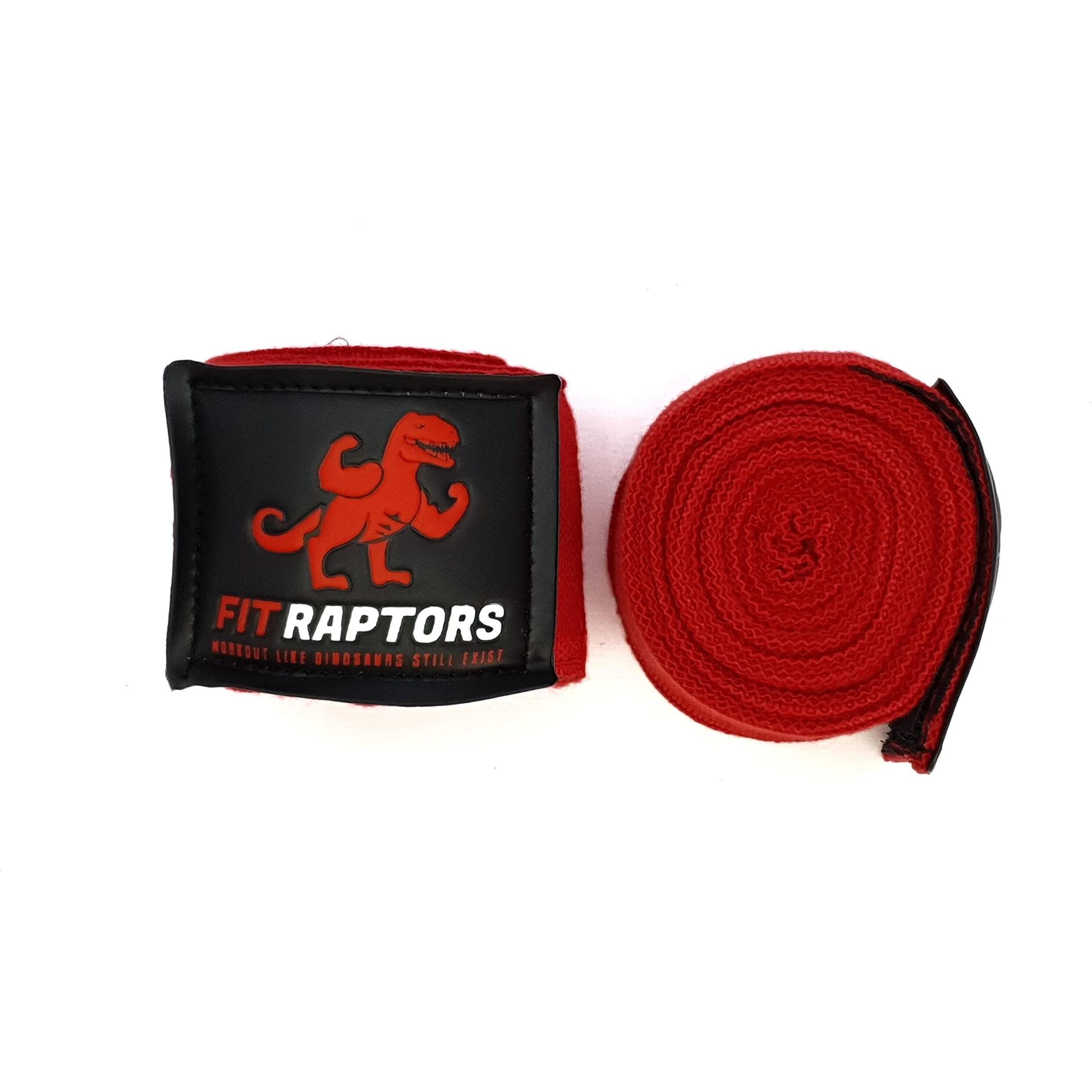 FitRaptors Cotton Boxing Hand Wrap with Thumb Loop for Men & Women Gym Accessories and Fitness Support Gloves Straps with Premium Velcro for Better Stability and Grip (4.5 Meters, Red)