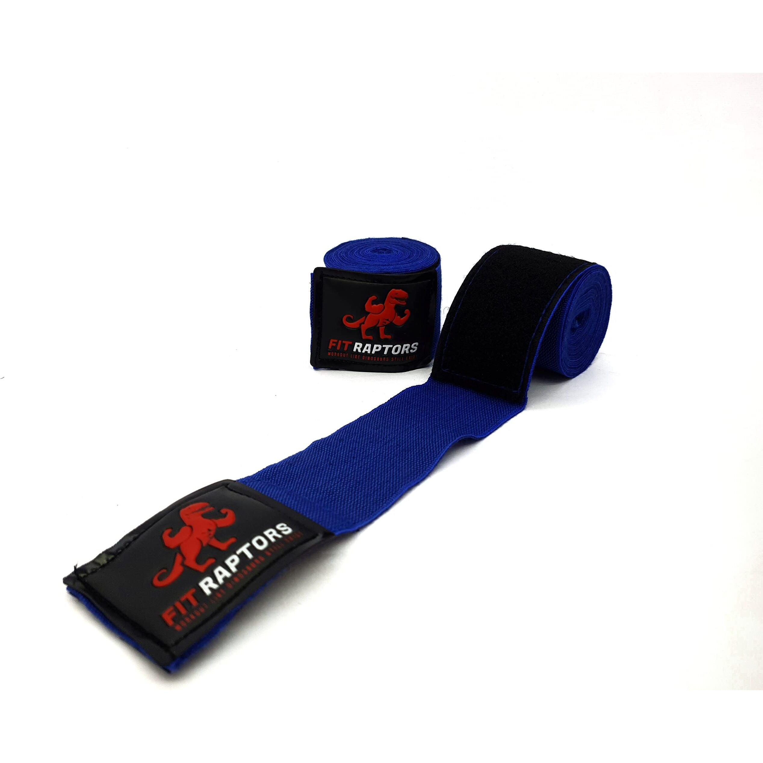 FitRaptors Cotton Boxing Hand Wrap with Thumb Loop for Men & Women Gym Accessories and Fitness Support Gloves Straps with Premium Velcro for Better Stability and Grip (3 Meters, Royal Blue)