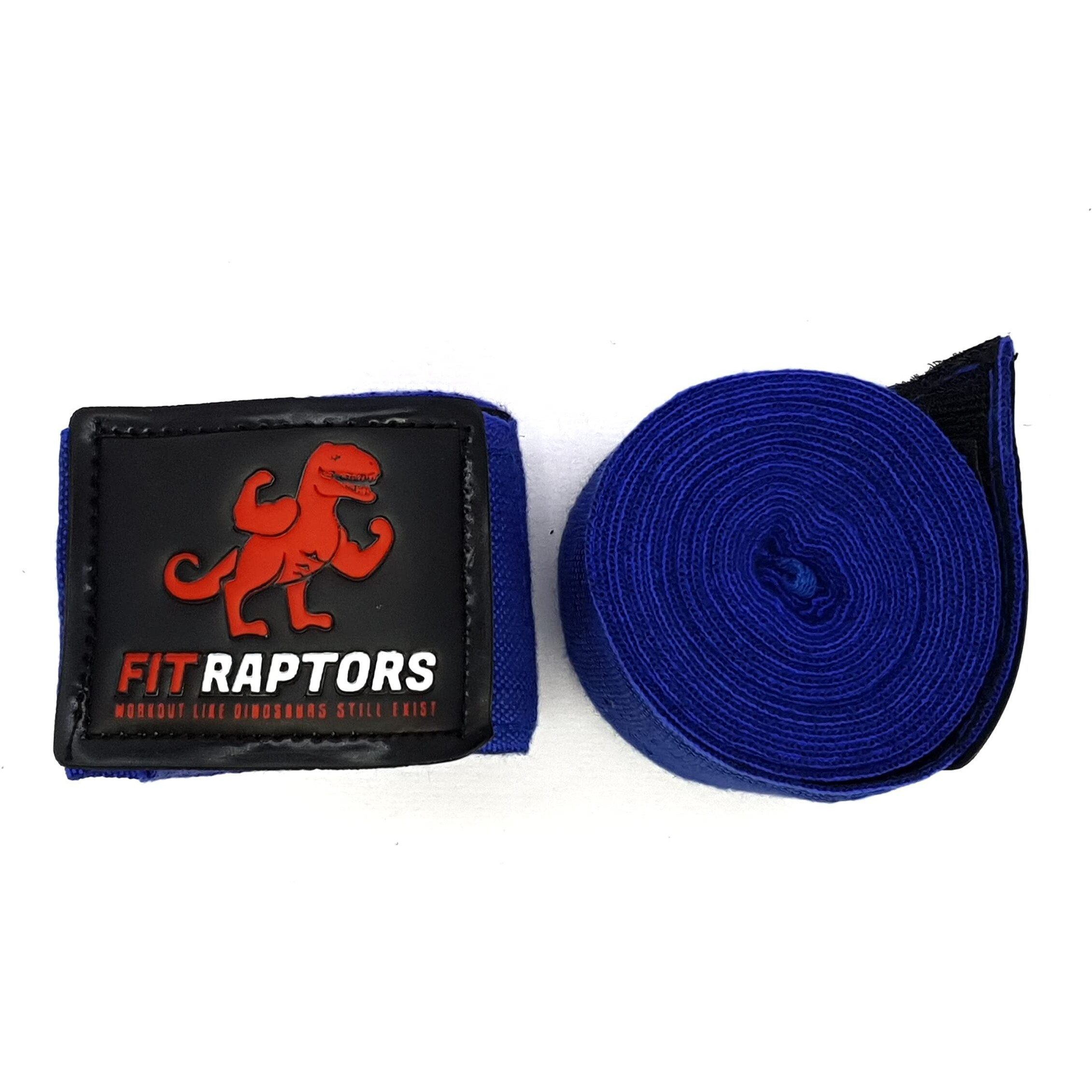 FitRaptors Cotton Boxing Hand Wrap with Thumb Loop for Men & Women Gym Accessories and Fitness Support Gloves Straps with Premium Velcro for Better Stability and Grip (3 Meters, Royal Blue)