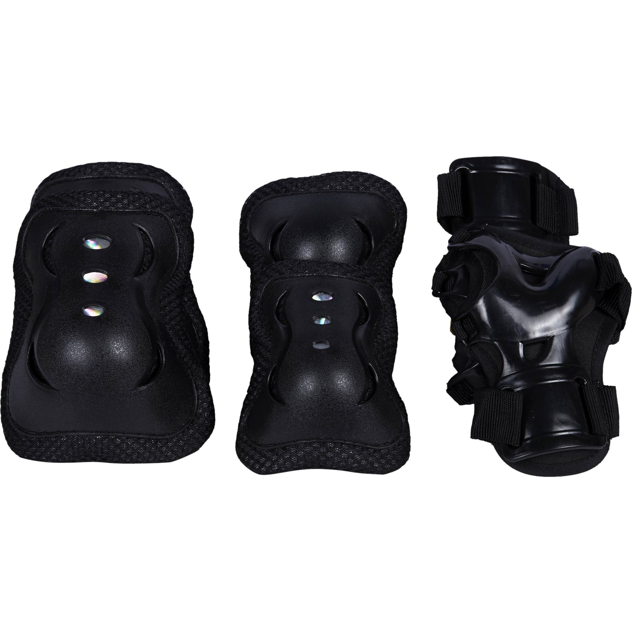 AIRAVAT Skating Guard, Cycling Protection Set, Protective Skating Guard Kit, Multi Sport Gear with 1 Pair Knee Support, Elbow Support, Palm Support (Small - 3 Year to 6 Year, Black Color)
