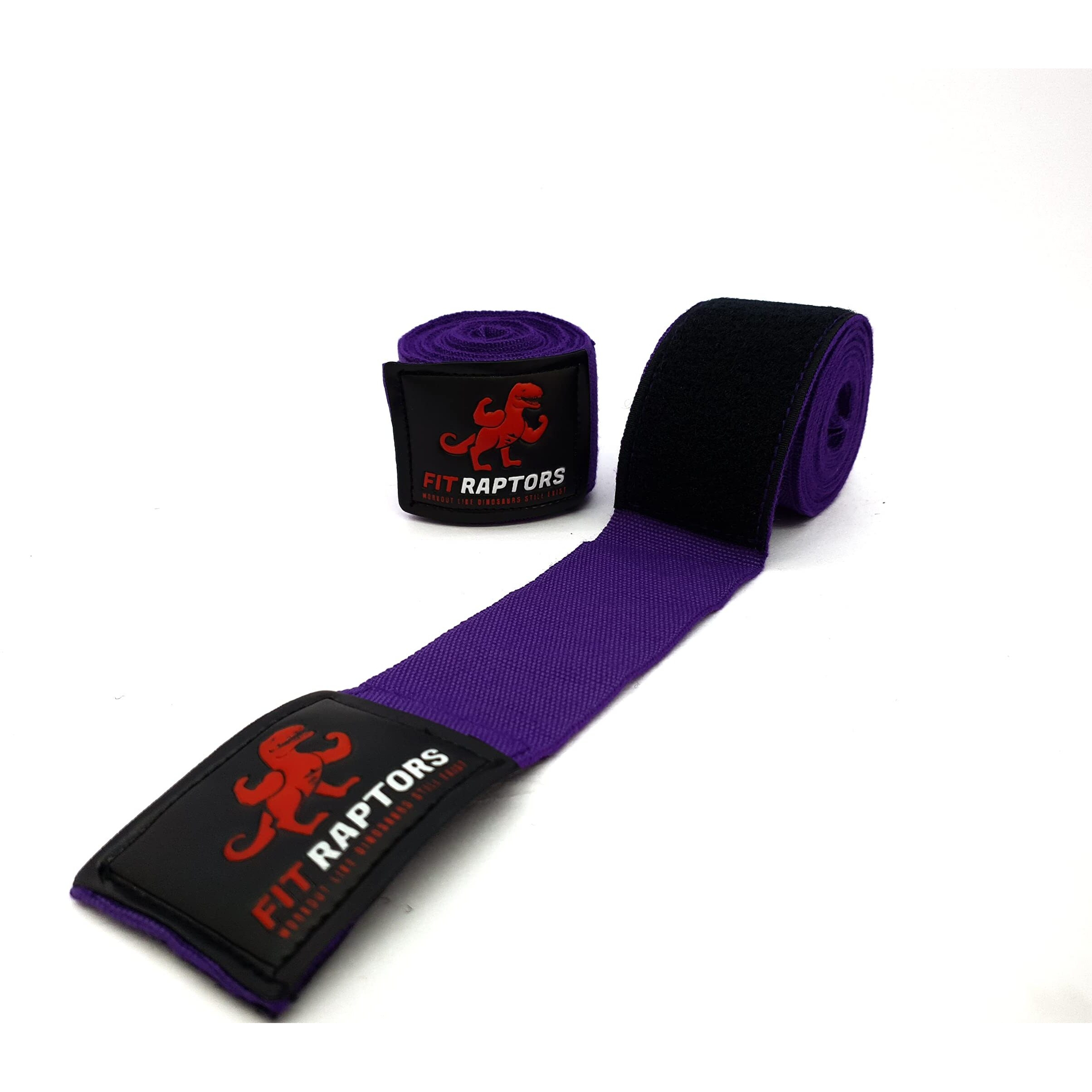 FitRaptors Cotton Boxing Hand Wrap with Thumb Loop for Men & Women Gym Accessories and Fitness Support Gloves Straps with Premium Velcro for Better Stability and Grip (3 Meters, Purple)