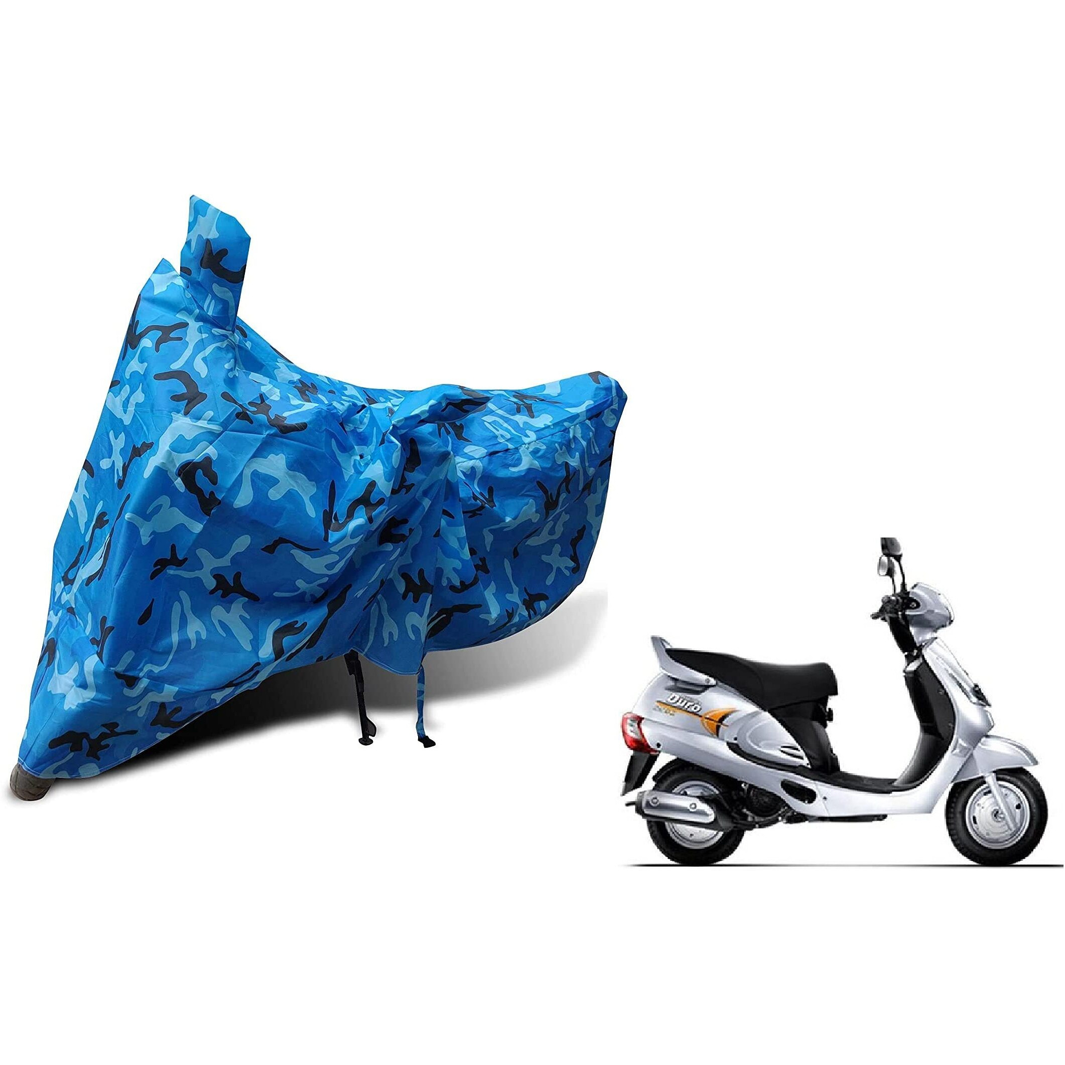 Auto Hub Mahindra Duro Bike Cover Waterproof Original Duro Cover Waterproof Duro Bike Cover Bike Cover Duro Waterproof Duro Body Cover Bike Body Cover Duro (Jungle Blue Look)