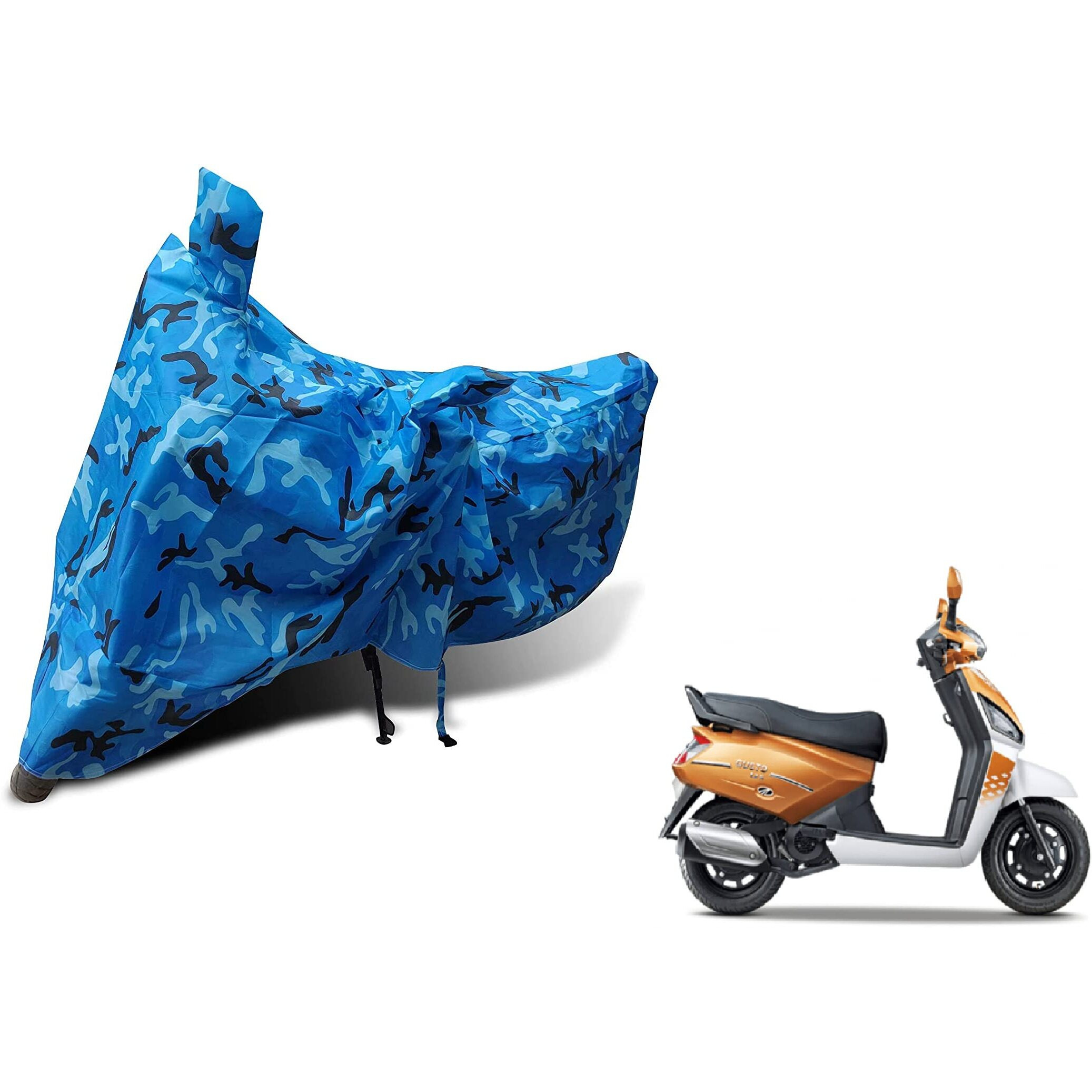 Auto Hub Mahindra Gusto Bike Cover Waterproof Original Gusto Cover Waterproof Gusto Bike Cover Bike Cover Gusto Waterproof Gusto Body Cover Bike Body Cover Gusto (Jungle Blue Look)