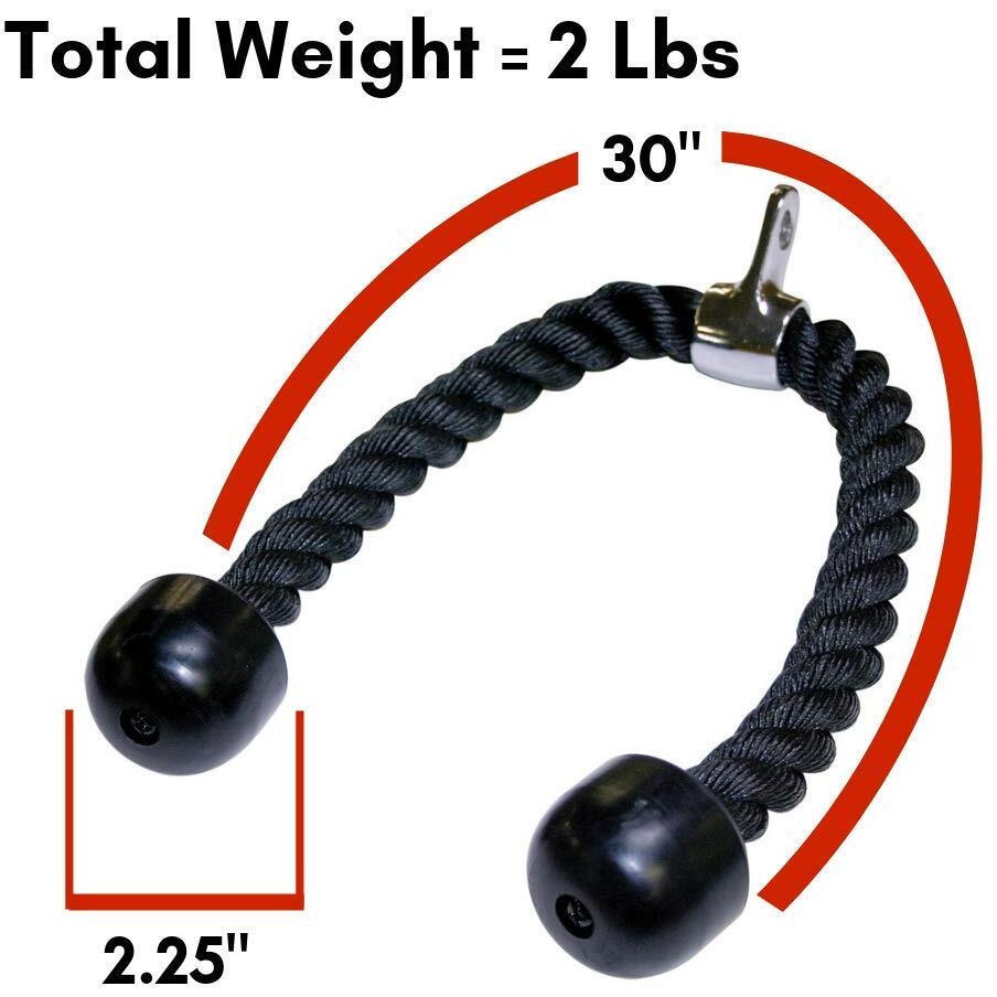 NSS Maxx Pro USA Triceps Rope Gym Machine Attachment Handle, 20 inches