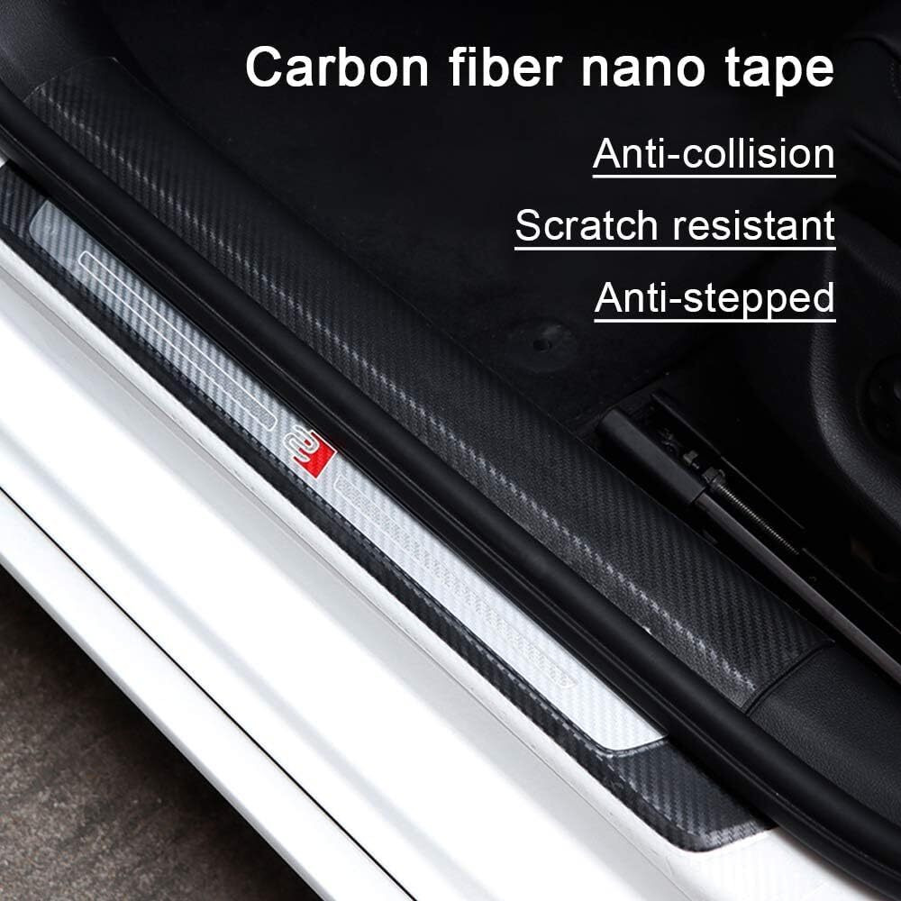 Sounce High Gloss Anti Scratch Carbon Strips Fiber Protection Tape, Film Tape Car Door Edge Guard Sticker Universal Car Door, Bumper Protector Strip (2 Inches) - Transparent