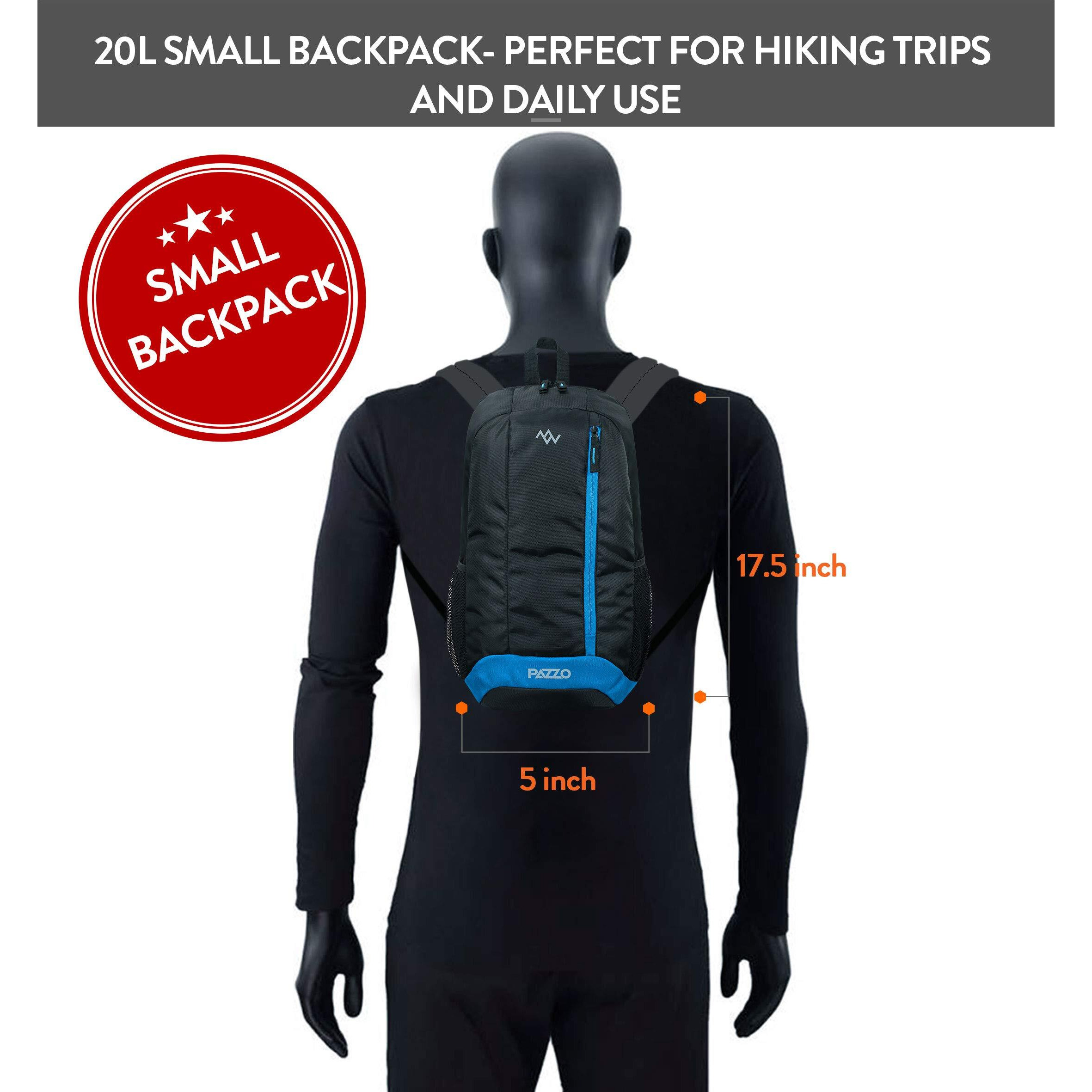 PAZZO Sky 20L Water Resistant Travel Hiking Bag Daypack for Trekking Camping Outdoor Mini Backpack