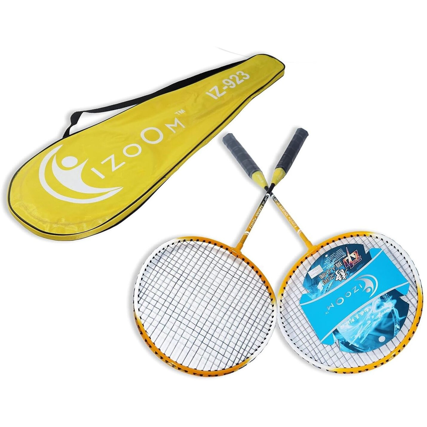 Fratelli 2 Pieces Aluminum Badminton Racket with Full-Cover Set Best for Practice (IZOOM 923 BADMITON Set)