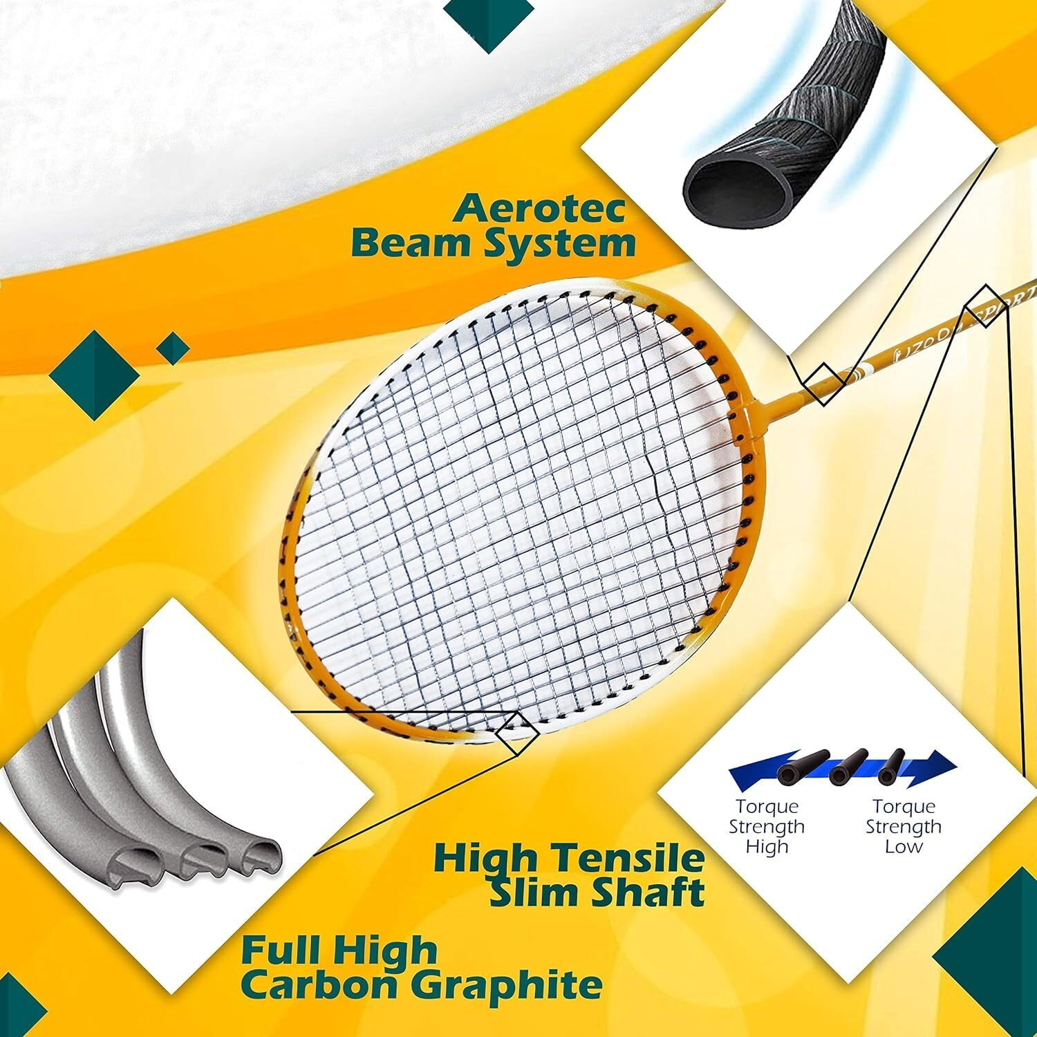 Fratelli 2 Pieces Aluminum Badminton Racket with Full-Cover Set Best for Practice (IZOOM 923 BADMITON Set)