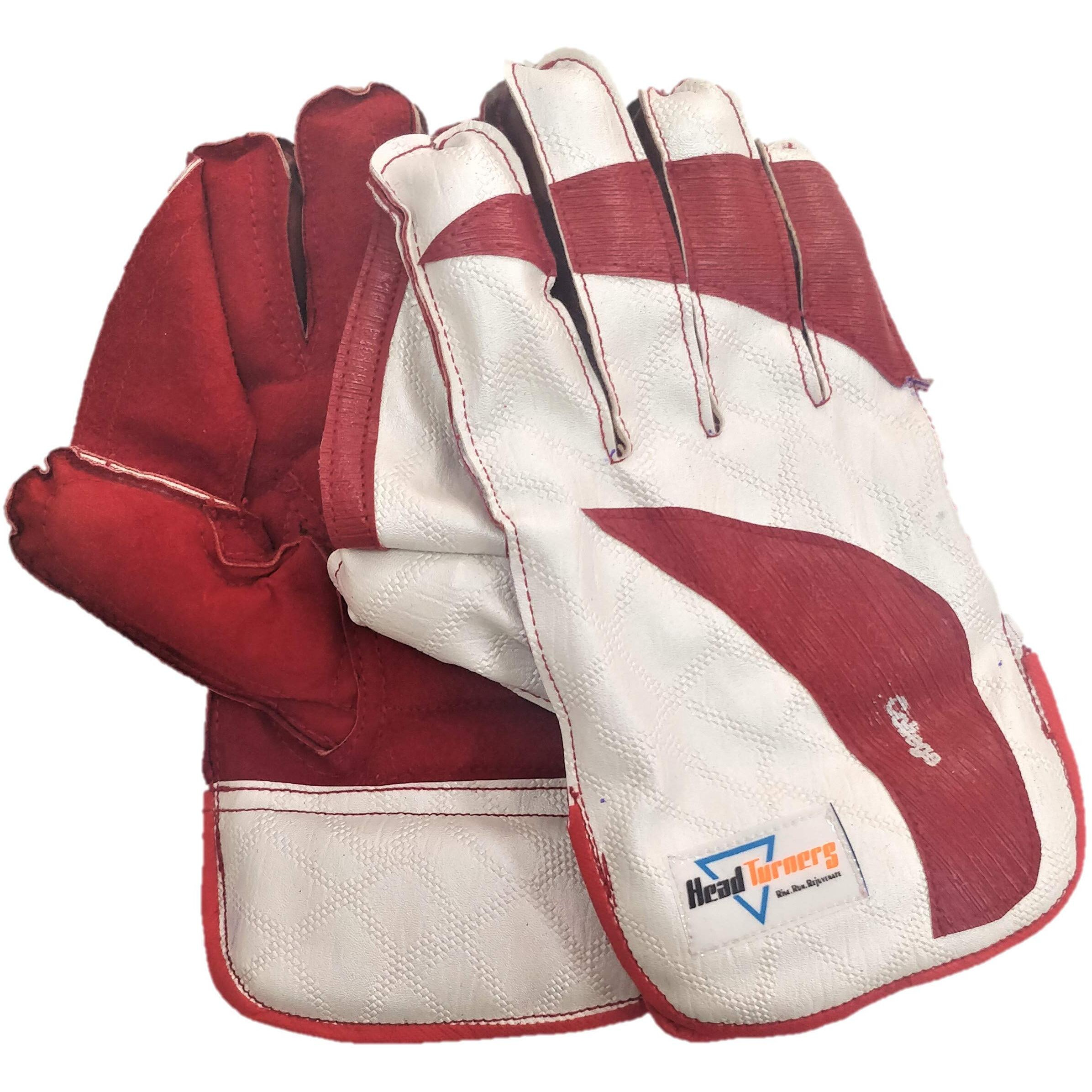 HeadTurners Boy s Synthetic-Fiber College Cricket Wicket Keeping Gloves (Colour May Vary)