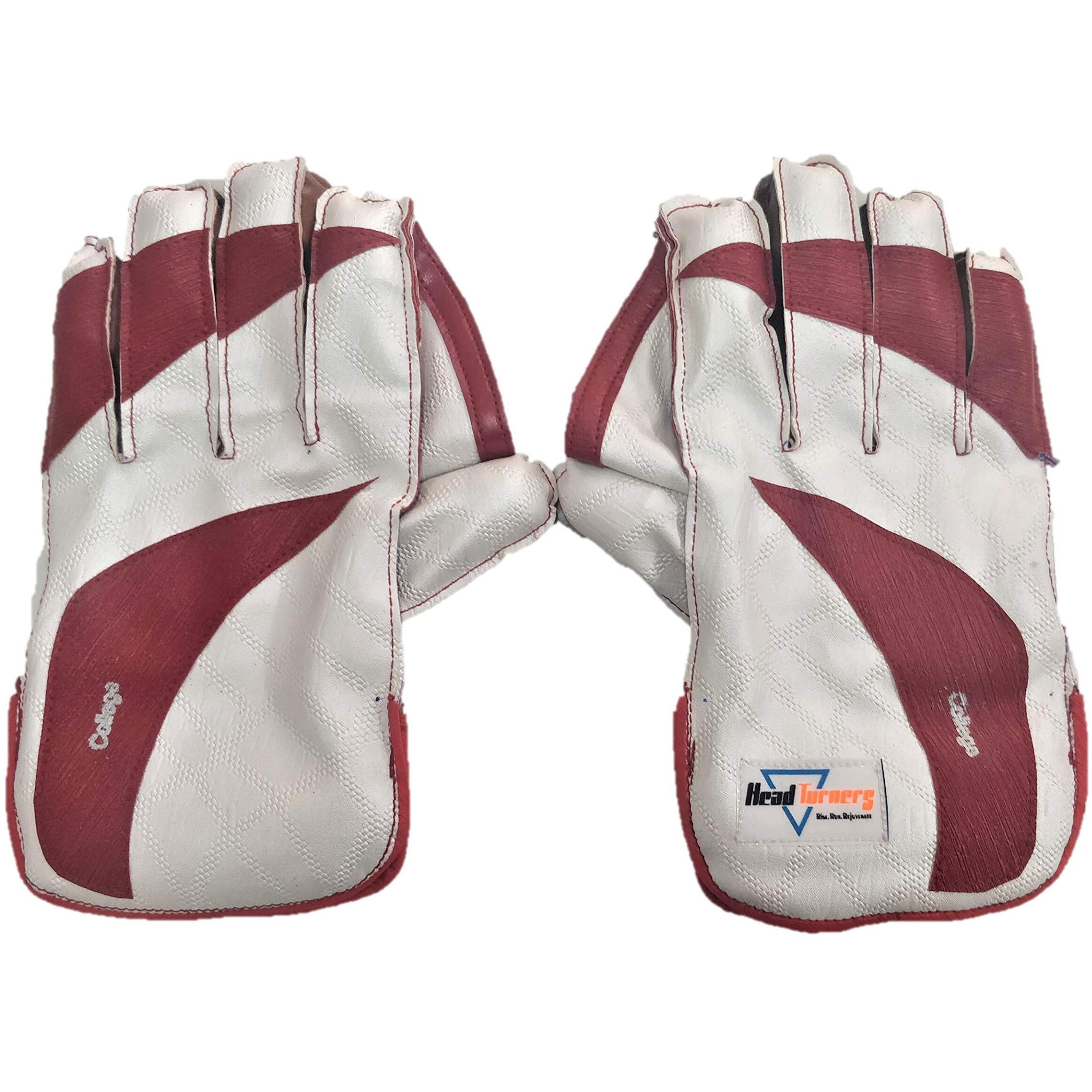 HeadTurners Boy s Synthetic-Fiber College Cricket Wicket Keeping Gloves (Colour May Vary)