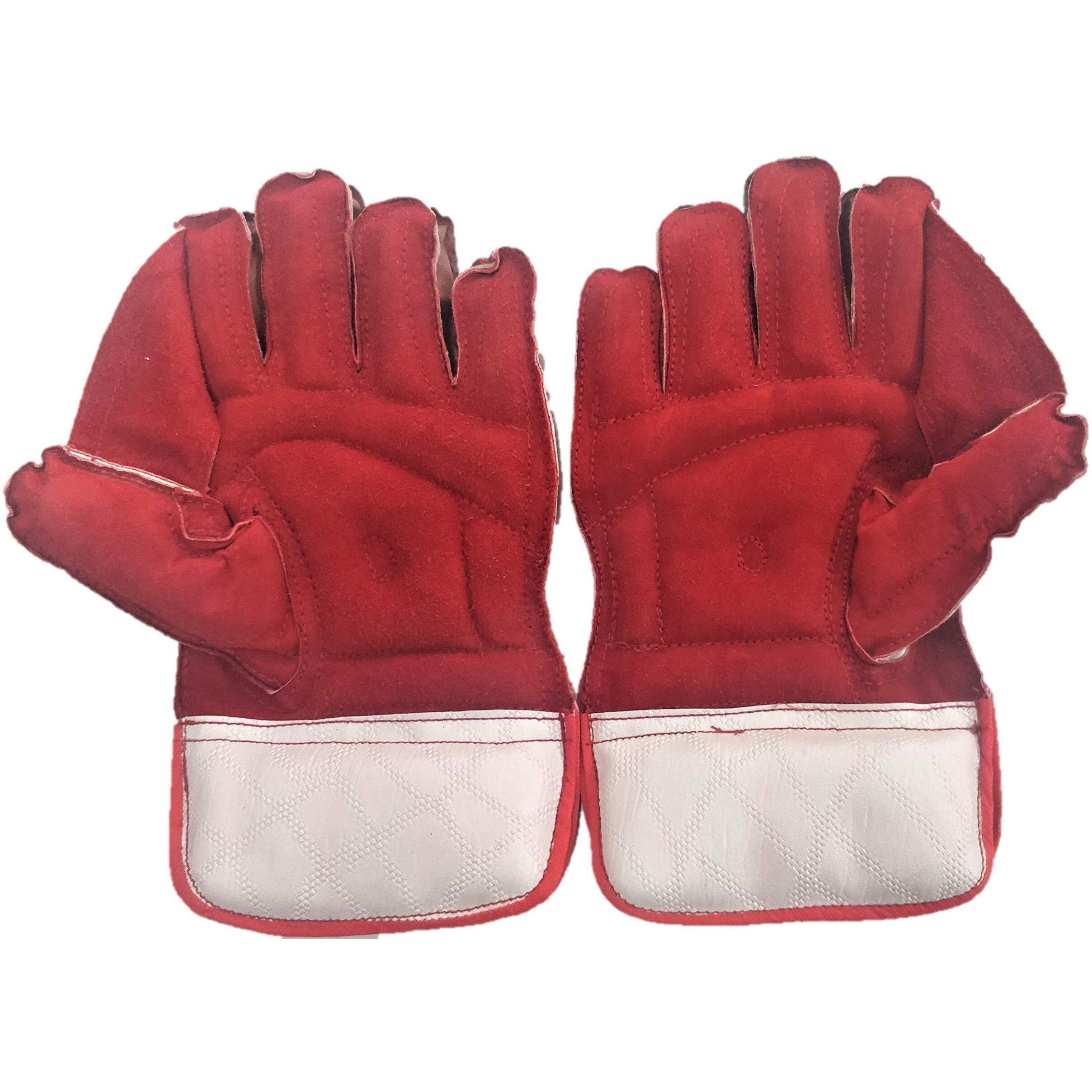 HeadTurners Boy s Synthetic-Fiber College Cricket Wicket Keeping Gloves (Colour May Vary)
