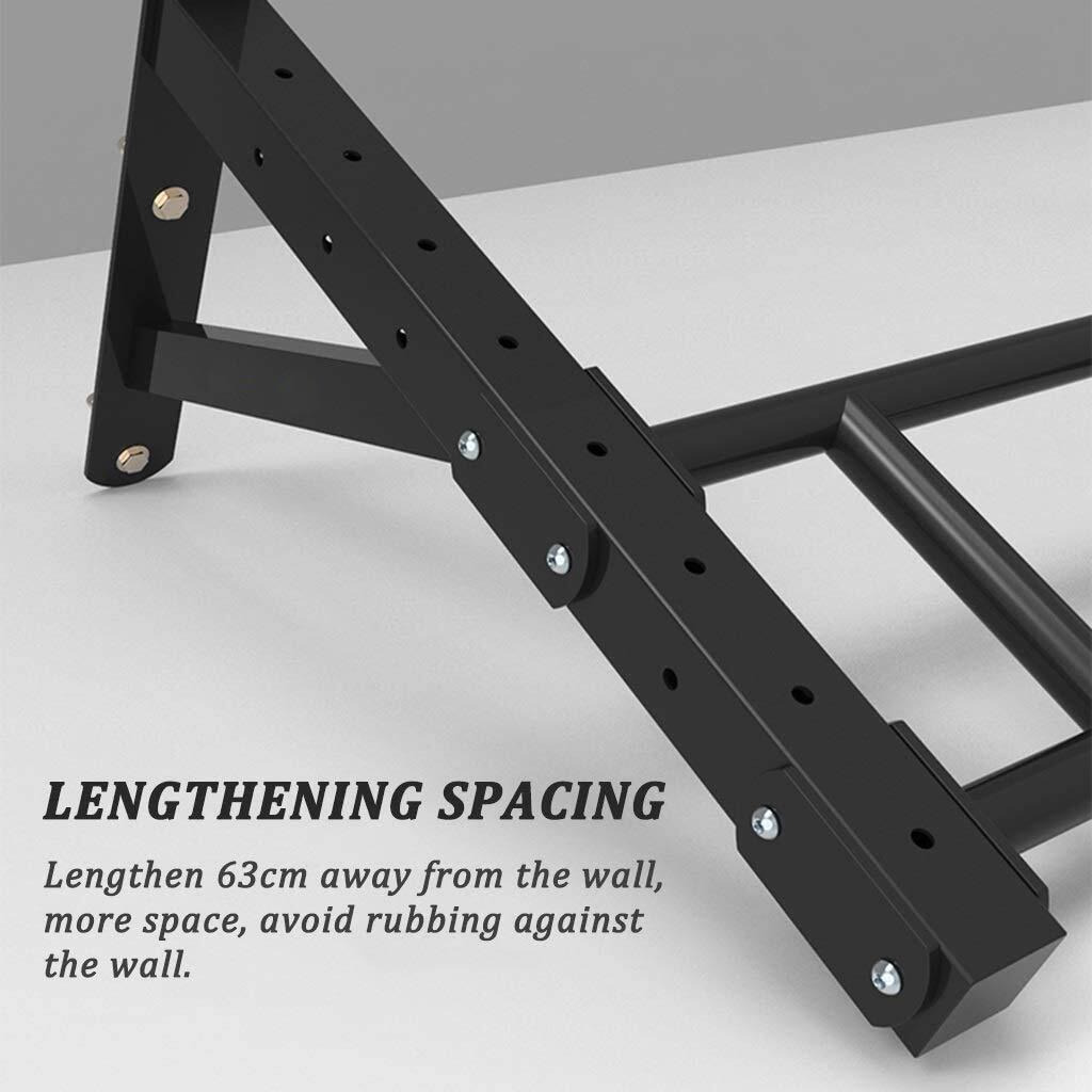DOLPHY Iron Wall-Mounted Pull-Up Bars Chin Bar Exercise Muscle Family Fitness Ladder Horizontal Bar Indoor Multifunctional Pull-up Fitness Climbing Frame (Load-Bearing 300Kg, Black)