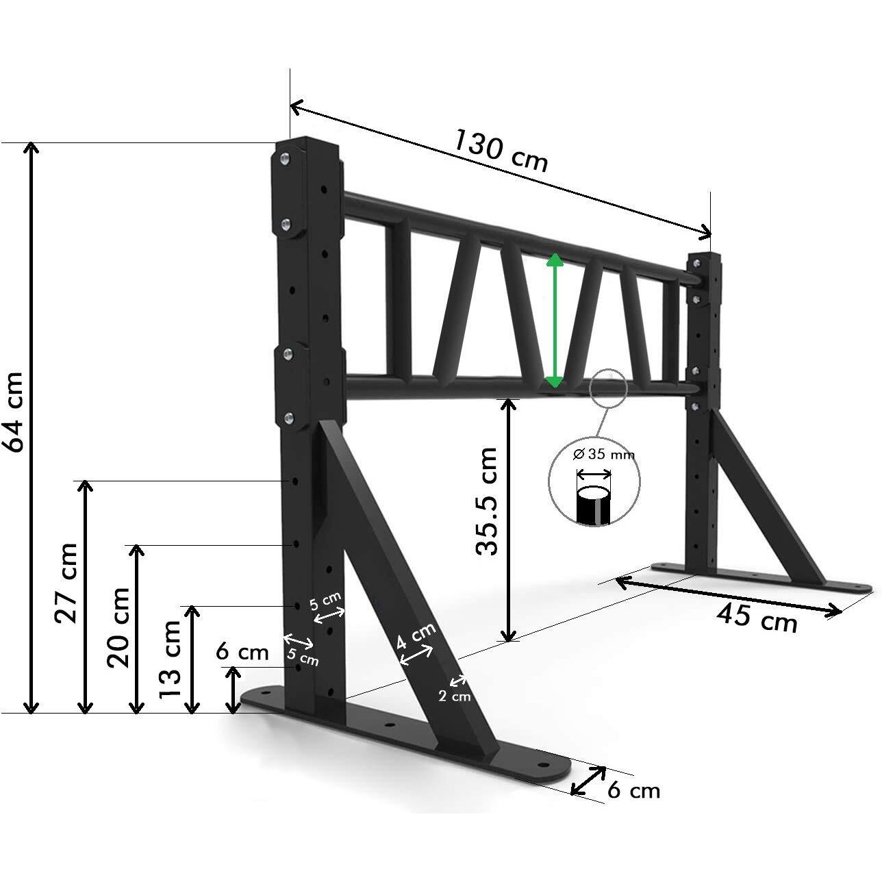 DOLPHY Iron Wall-Mounted Pull-Up Bars Chin Bar Exercise Muscle Family Fitness Ladder Horizontal Bar Indoor Multifunctional Pull-up Fitness Climbing Frame (Load-Bearing 300Kg, Black)