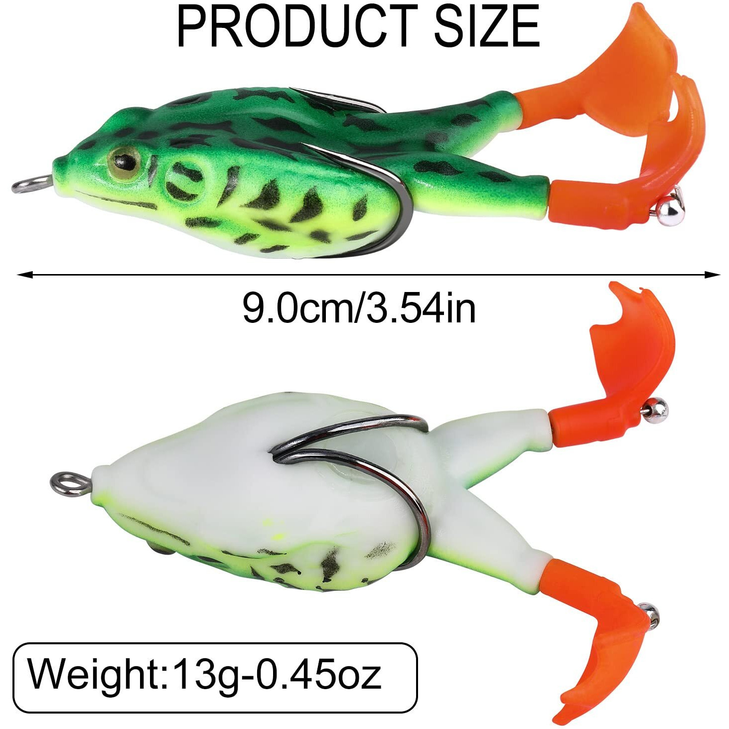 Sougayilang 6PCS Frog Lure Ray Frog Topwater Fishing Crankbait Lures Artificial Soft Bait