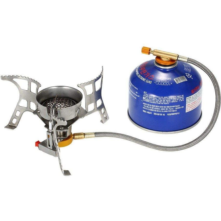 NEAR STOP Windproof Camping Stove Foldable Gas Stove with Piezo Ignition Outdoor Backpacking Stove Portable with Carring Case