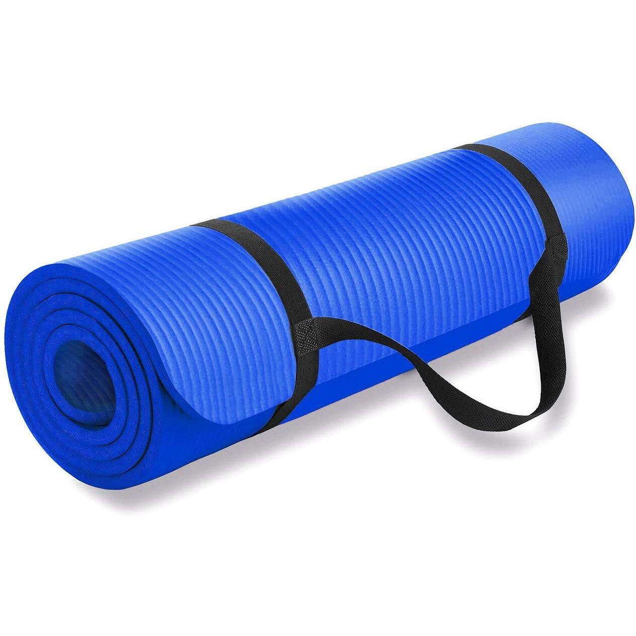 MAXWELL Fit-Yoga Mat(SIZE-4mm) for Women and Men with Carrying Strap Extra Thick & Large Excercise Mat for Workout Yoga Fitness Anti Tear Anti Slip(Color-BLUE) (Qnty-1 Pcs)