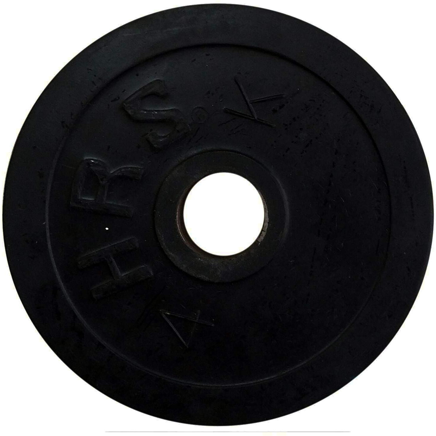 Prokick Rubber Weight Plate with Metal Bush 50 MM Bore, Black - 3 KG (Single)