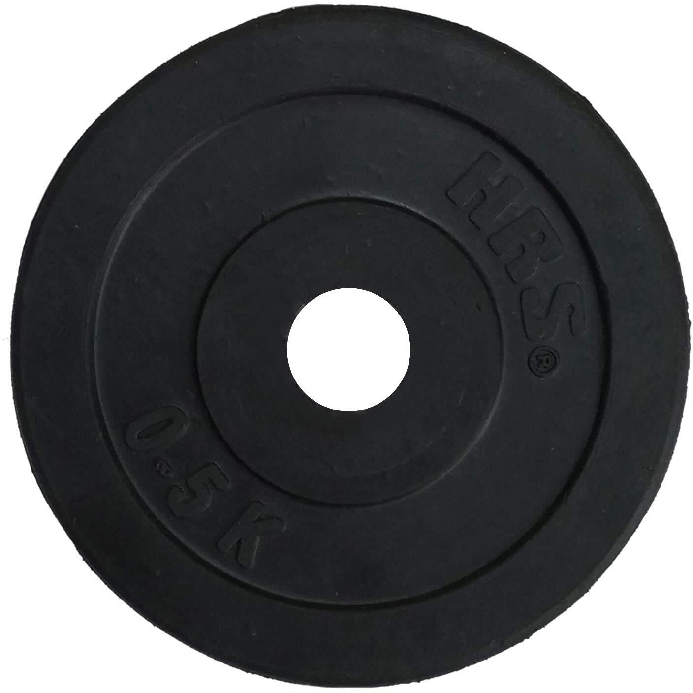 Prokick Rubber Weight Plate with 28 MM Bore, Black - 15 KG (Single)