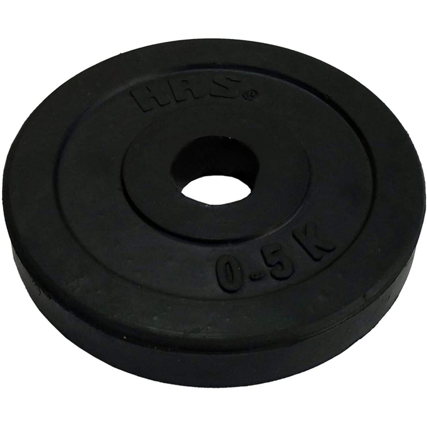Prokick Rubber Weight Plate with 28 MM Bore, Black - 15 KG (Single)