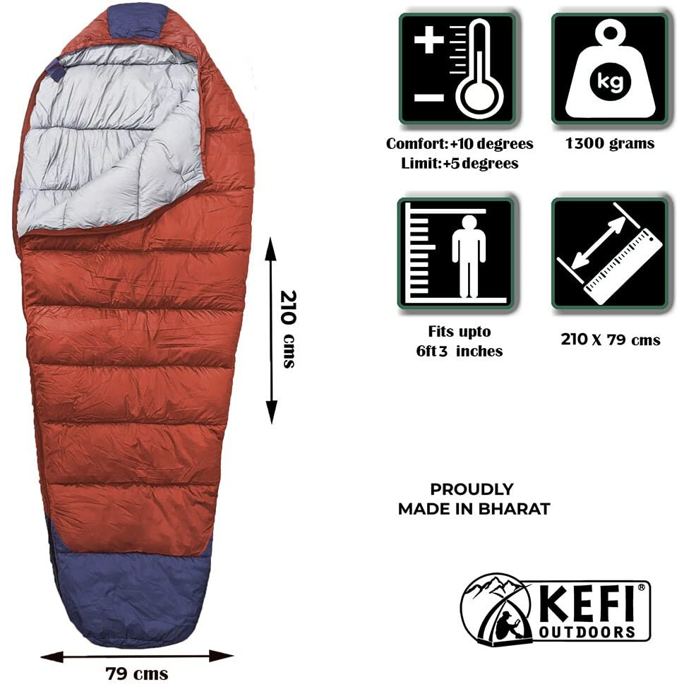 BikerZ Mummy Sleeping Bag (Orange Navy)