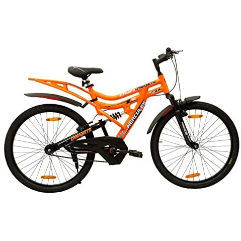 Hercules Dynamite Tubular Wheels ZX Dual Suspension 20 Inch Steel Frame 26T Mountain Bicycle for Unisex Adults