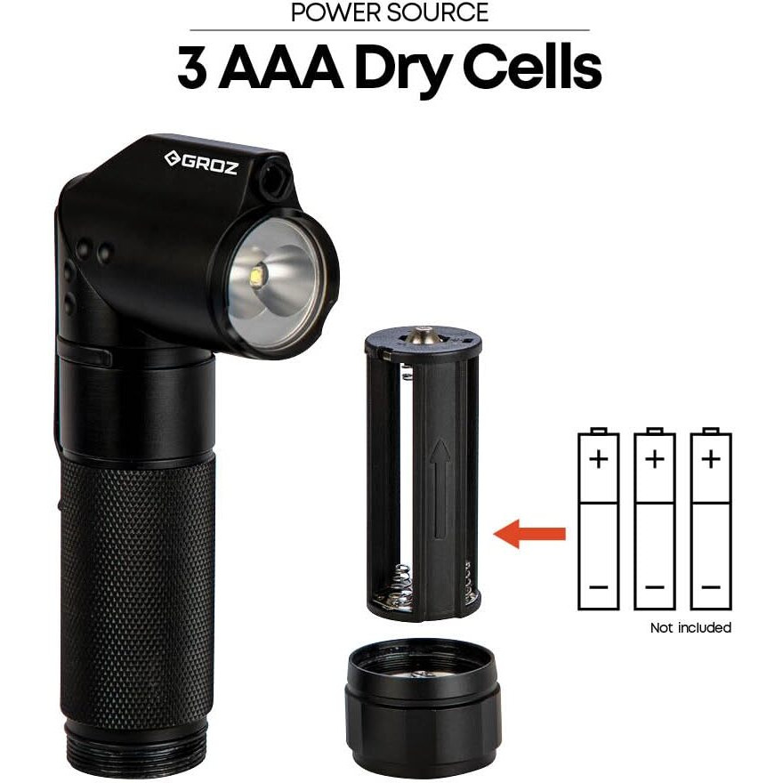 Groz 5W LED with Adjustable head | Multi-modes with UV Torch & LASER | Magnetic Base | IK07 & IP54 | Torch for Treks, Emergency | LED 170