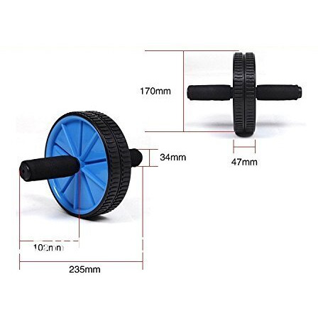 Inditradition Dual Ab Roller Wheels for Abdominal Exercise, Home Gym | Free Knee-mat (Random Colour)