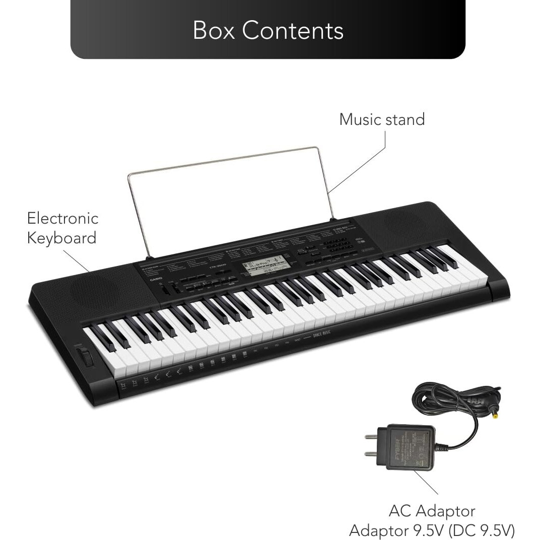 Casio CTK-3500 61-Key Portable Keyboard, Black