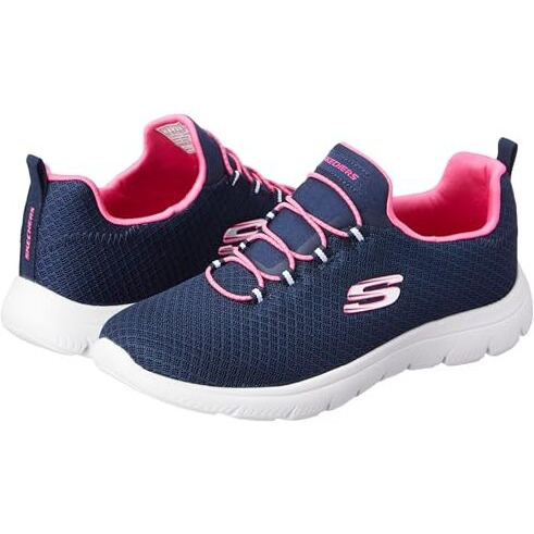 Skechers Womens Summits - 896220ID NVY/HTPNK Casual Shoe - 3 UK (6 US) (896220ID-NVHP)