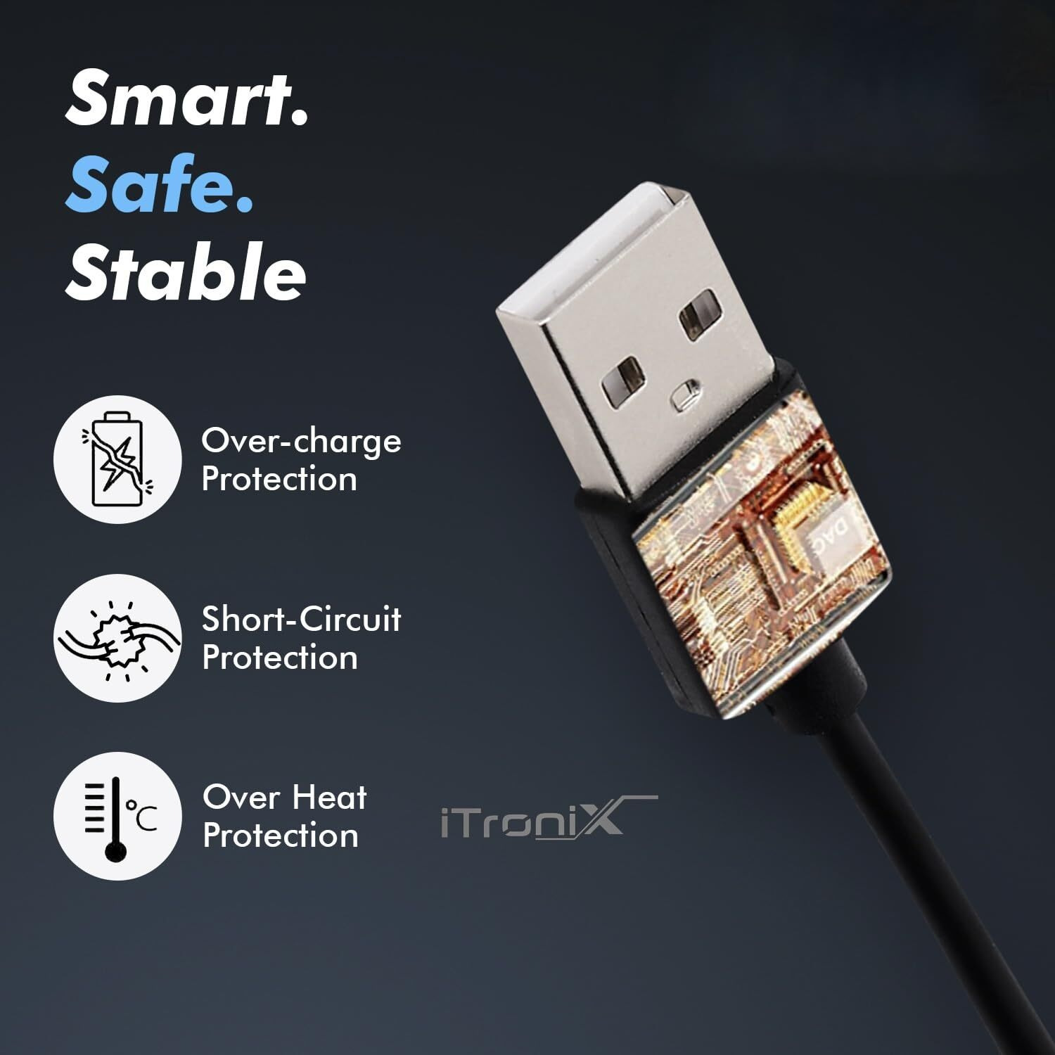 iTronix Replacement Magnetic USB Charger for Mi Smart Band 5 / Mi Smart Band 6 (Black)