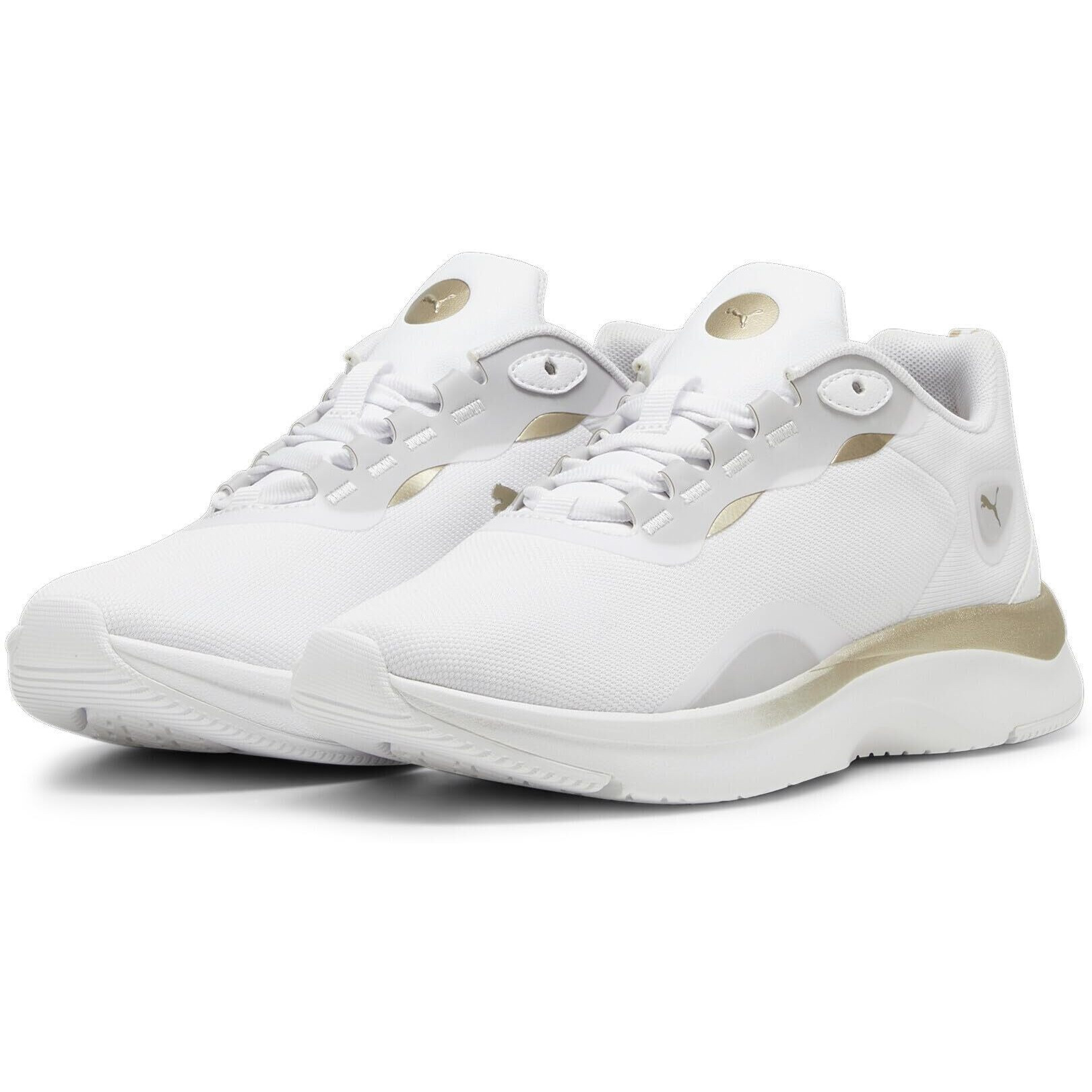 Puma Womens SOFTRIDE Orla Metallic Dream White-Gold-Matte Gold Sneaker - 4 UK (39780401)