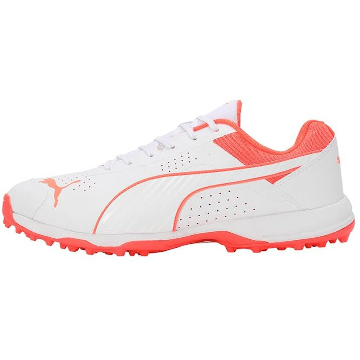 Puma Unisex-Adult Cricket Alrounder White-Fiery Coral Cricket Shoe - 8 UK (10824002)